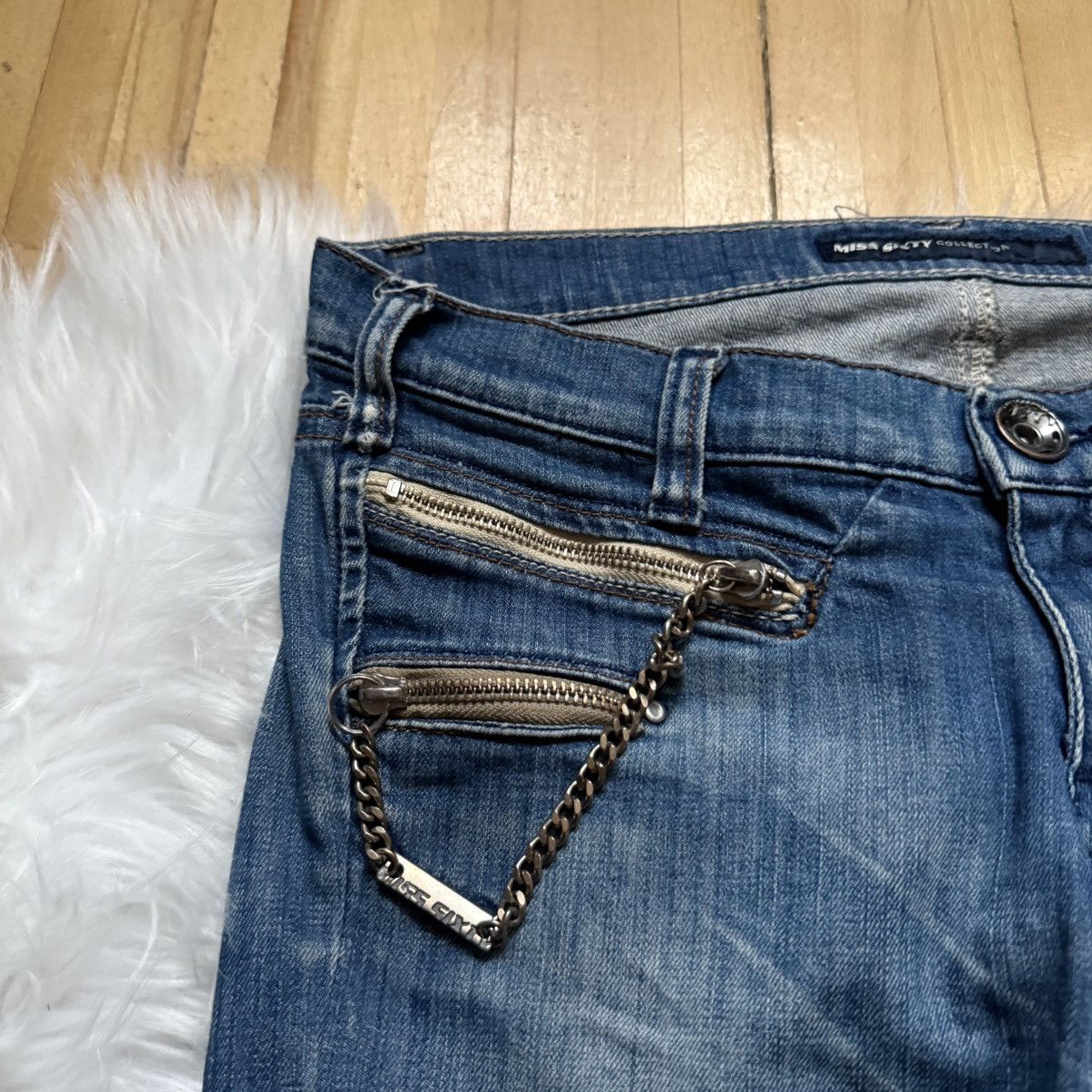 Miss Sixty 📌 Vintage Miss Sixty Y2K Chain Low Rise Slim Jeans Size 29 Size 29" - 5 Thumbnail