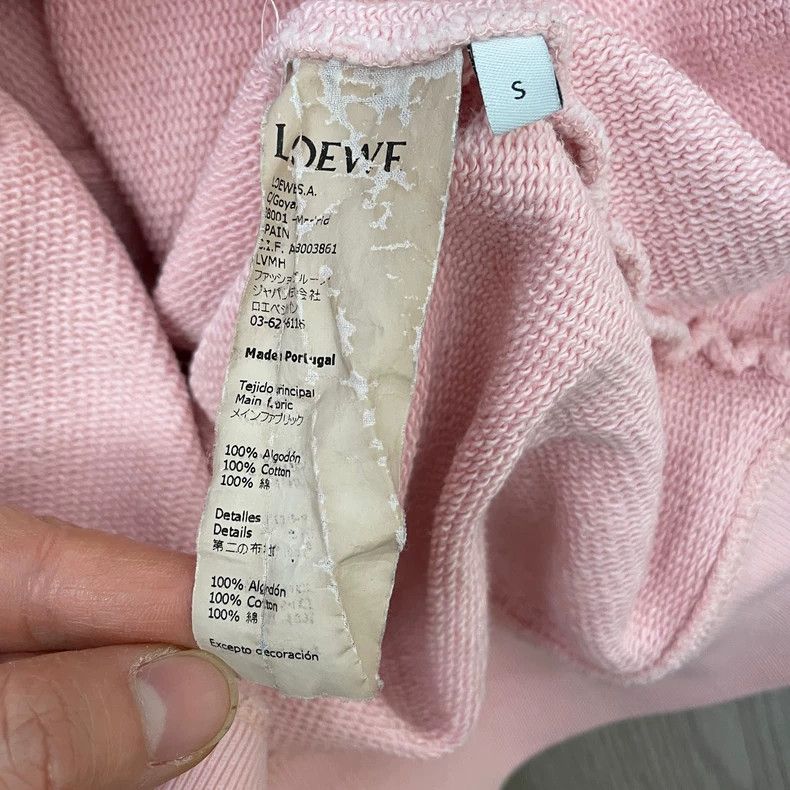 Loewe LOEWE Light pink embroidered logo classic round neck hoodi Size S / US 4 / IT 40 - 6 Thumbnail