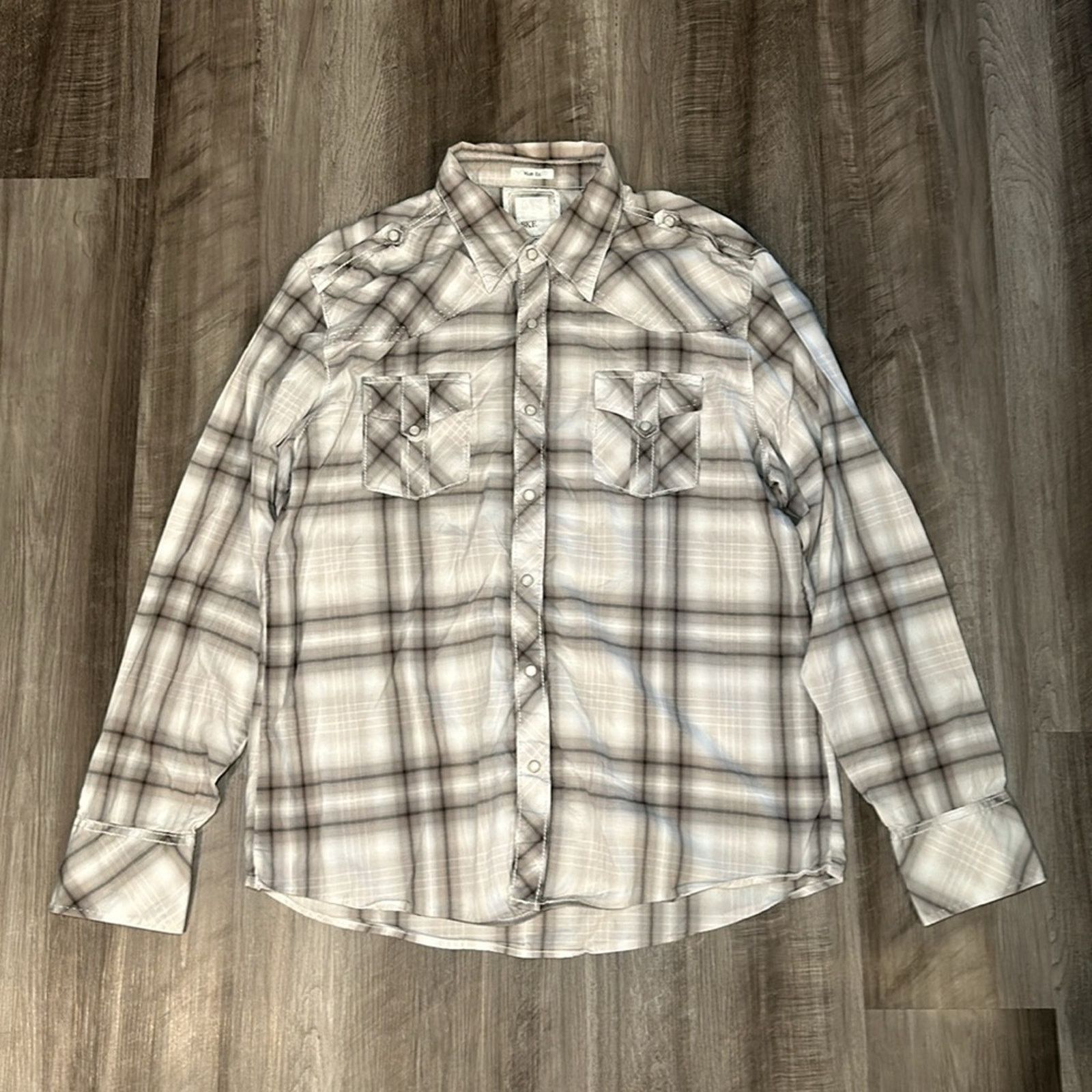 BKE BKE Slim Fit Long Sleeve Pearl Snap Button - 2XL Size US XXL / EU 58 / 5 - 2 Thumbnail