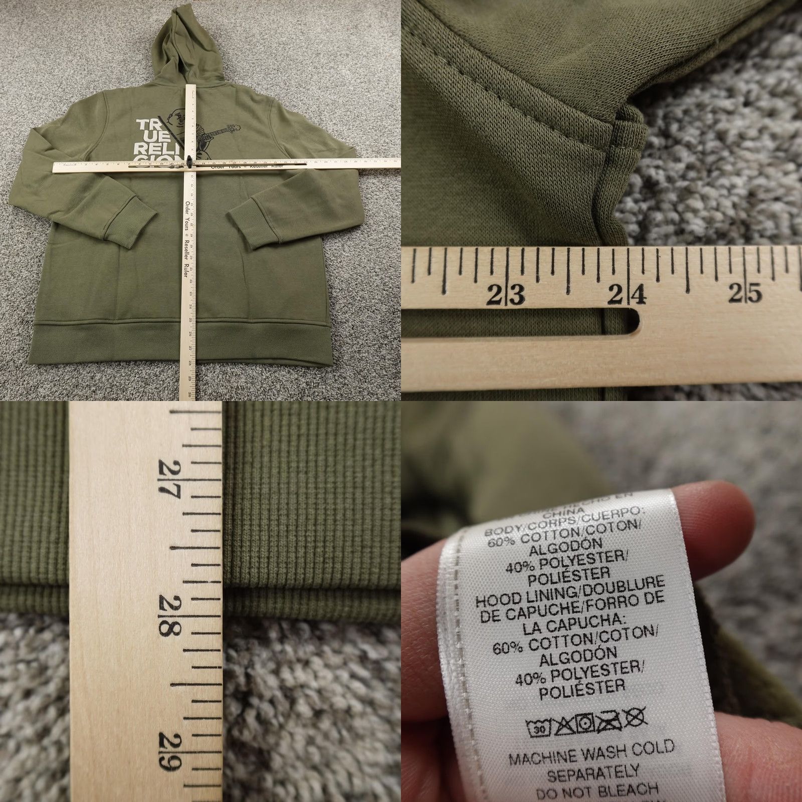 True Religion True Religion Hoodie Mens XL Green Buddha Graphic Full Zip Sweatshirt Jacket Size US XL / EU 56 / 4 - 8 Thumbnail