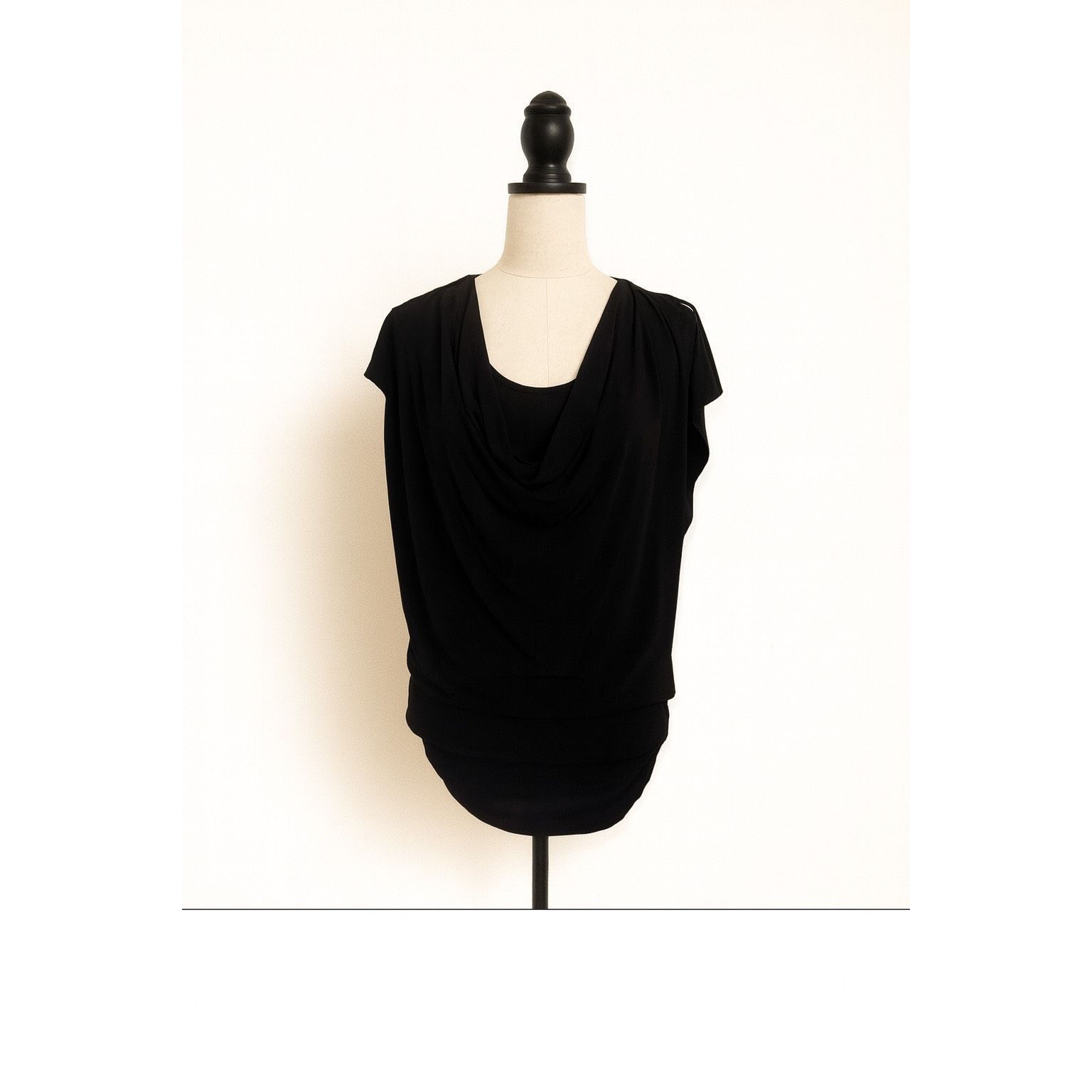 Other 41 Hawthorn Black Draped Front Split Sleeve Blouse Elastic W Size XS / US 0-2 / IT 36-38 - 1 Thumbnail