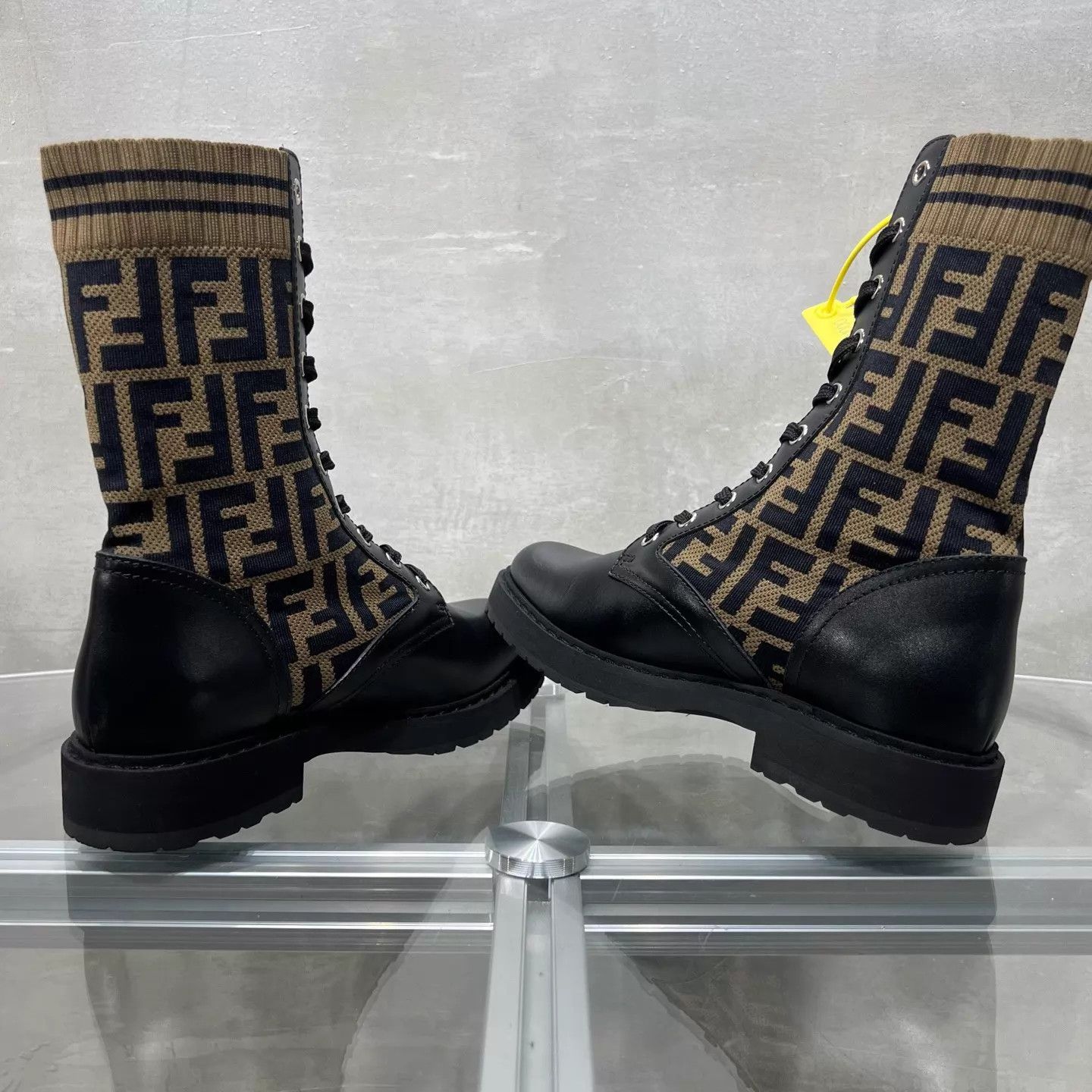 Fendi Fendi FF Allover Print Black/Brown Short Boots Women's 37.5 Size US 7 / IT 37 - 5 Thumbnail