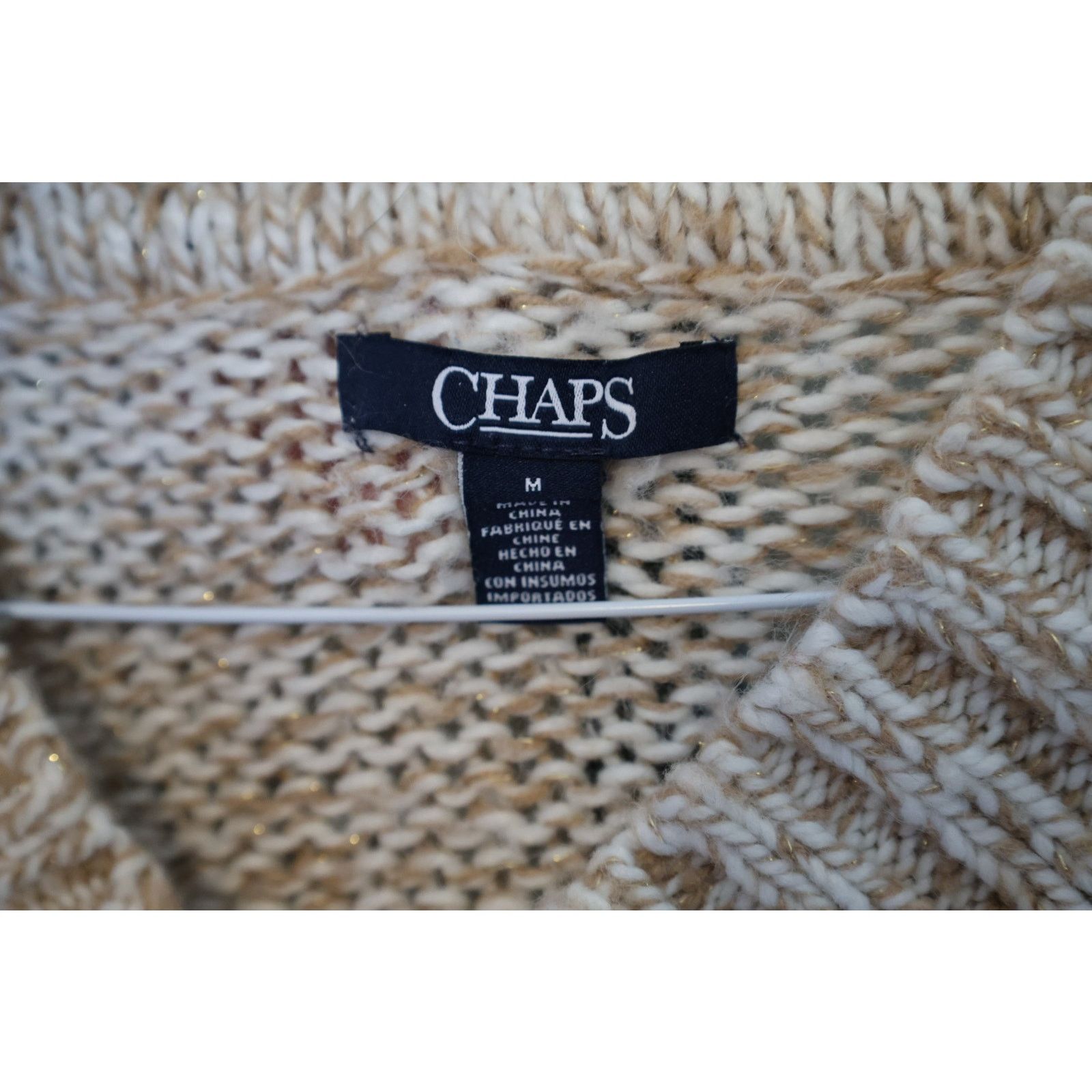 Chaps Chaps V-Neck Sweater - Size Medium - Tan - EUC Size M / US 6-8 / IT 42-44 - 2 Thumbnail