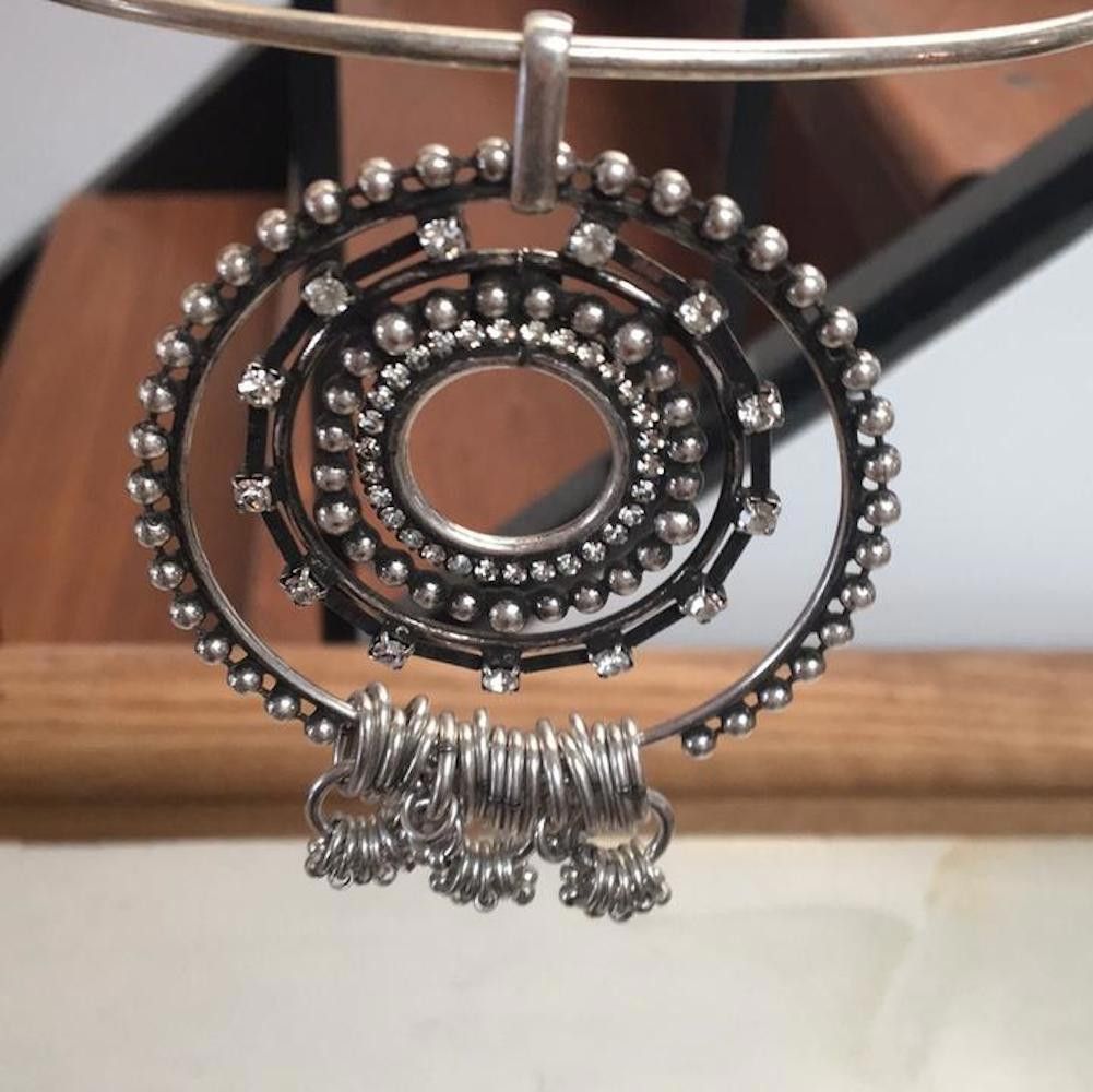 Designer Dannijo Silver Corona Pendant Collar Necklace Size ONE SIZE - 2 Thumbnail