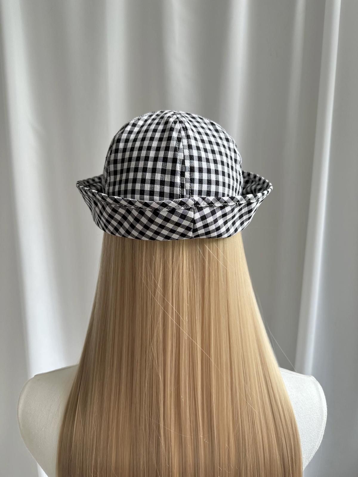 Japanese Brand Retro Black White Plaid Beret Sailor Hat Y2K French Girl OS Size ONE SIZE - 6 Thumbnail