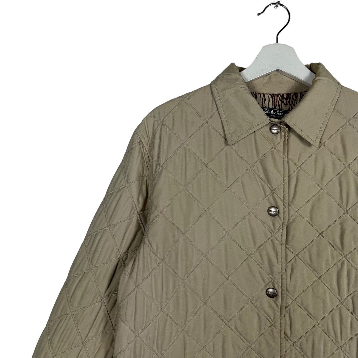 Salvatore Ferragamo 🔥 SALVATORE FERRAGAMO QUILTED DIAMOND JACKET MADE IN ITALY Size US M / EU 48-50 / 2 - 5 Thumbnail