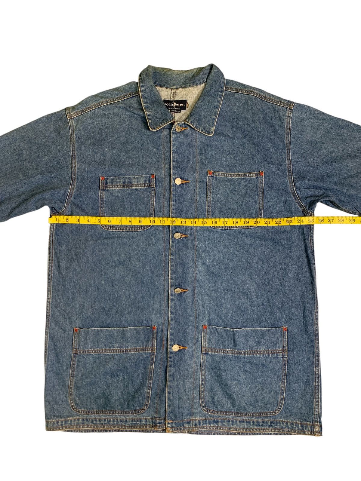 U.S. Polo Assn. Rare Vintage Polo Works Traditional Denim Chore Jacket Size US L / EU 52-54 / 3 - 7 Thumbnail