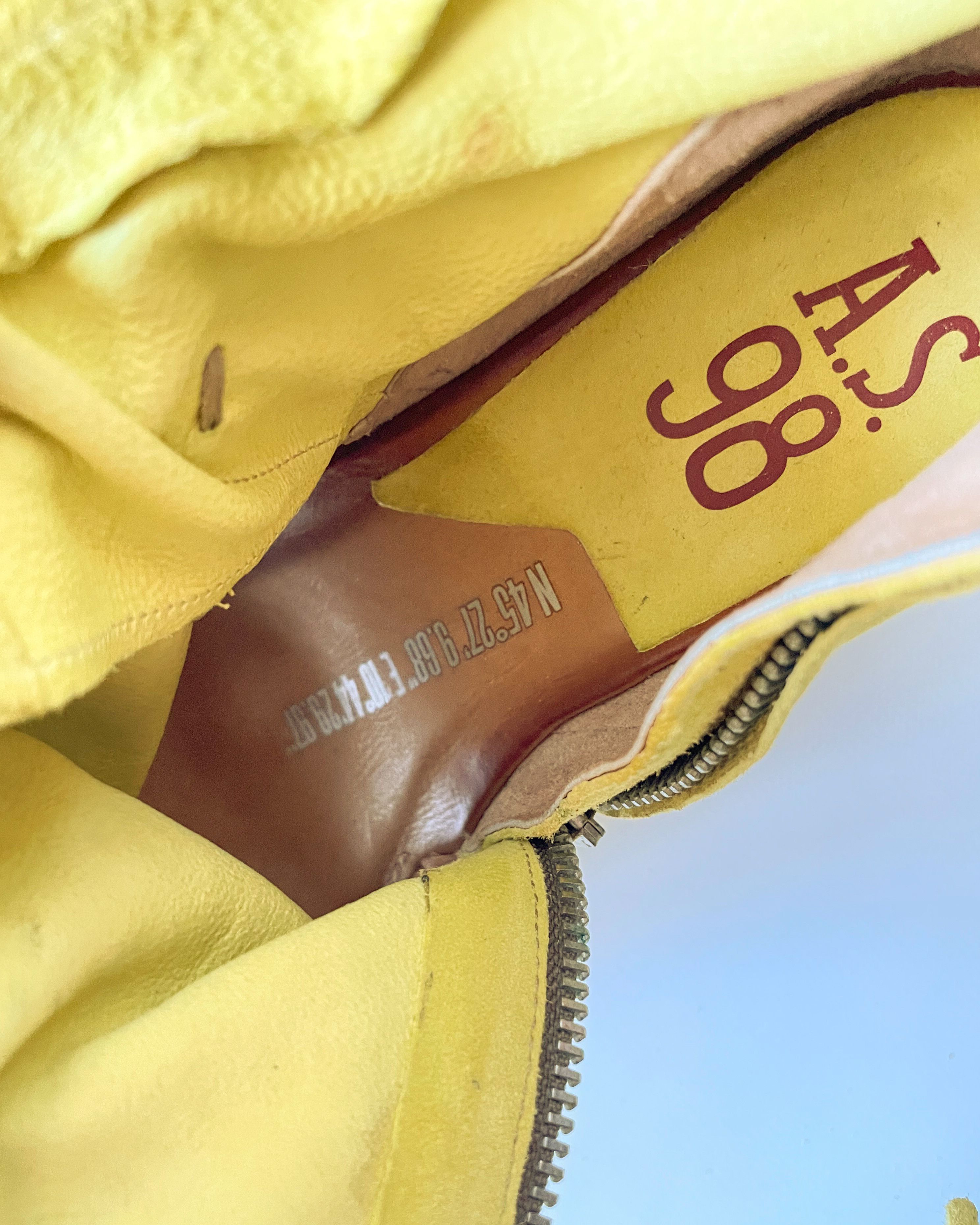 A.S.98 A.S.98 Yellow Suede Leather Sandals Size US 10 / IT 40 - 11 Thumbnail