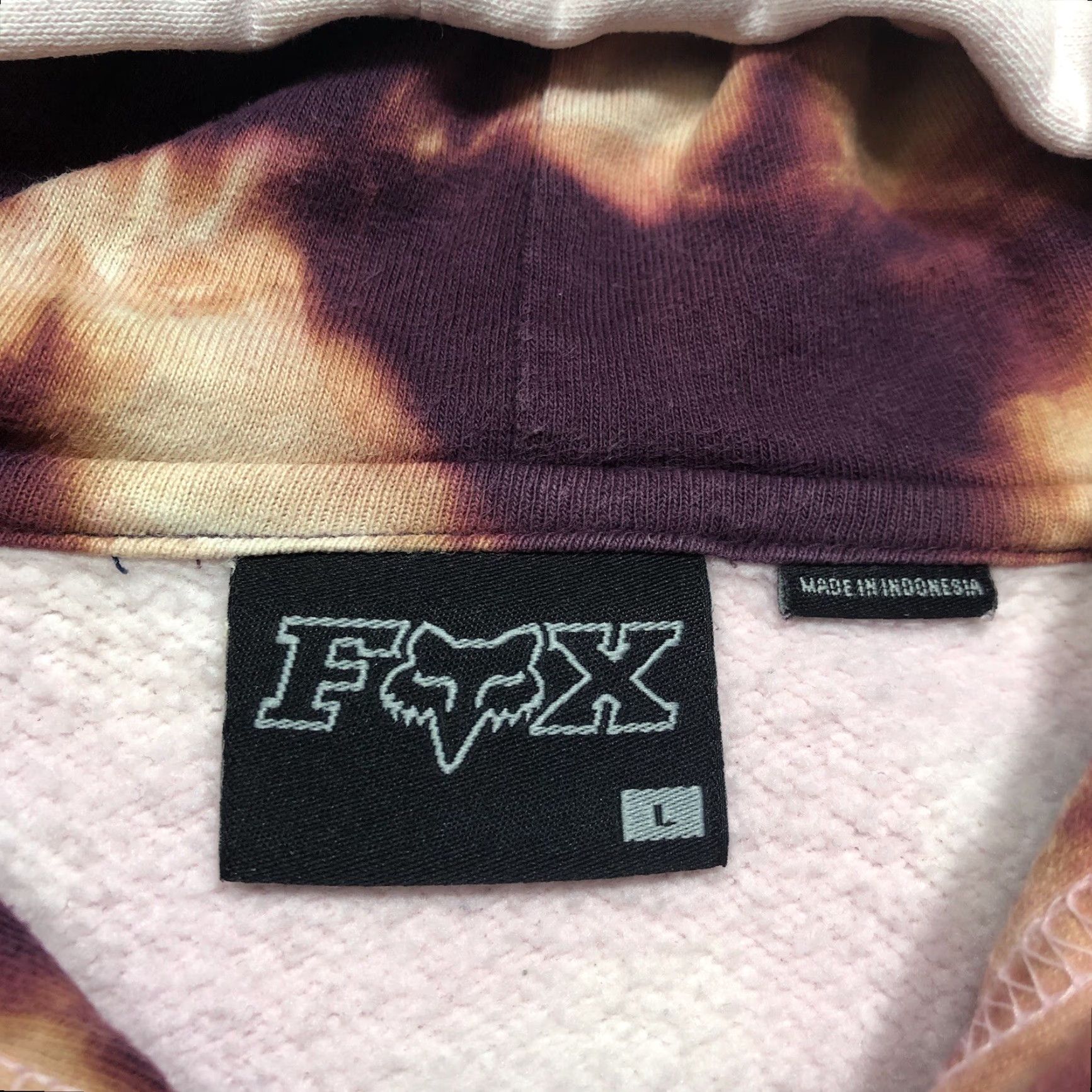 Fox Racing Vintage? No — Fox Hoodie Women L Pink Tie Dye Grunge 1 Of 1 Fox Racing Full Zip Long Sleeve Logo Graphic Modern Hipster Y2K Gothic Size L / US 10 / IT 46 - 3 Thumbnail