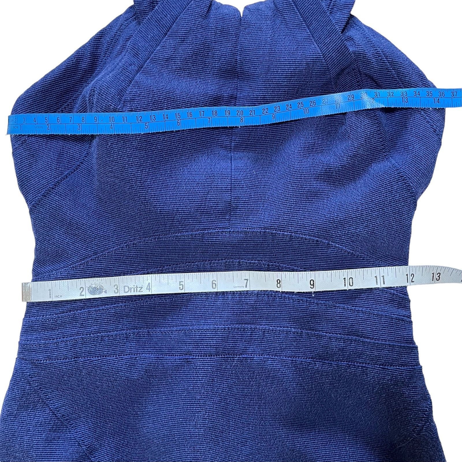 Zac Posen Zac Posen Navy Blue Halter-Neck Sheath Midi Mermaid Dress Size S / US 4 / IT 40 - 13 Thumbnail