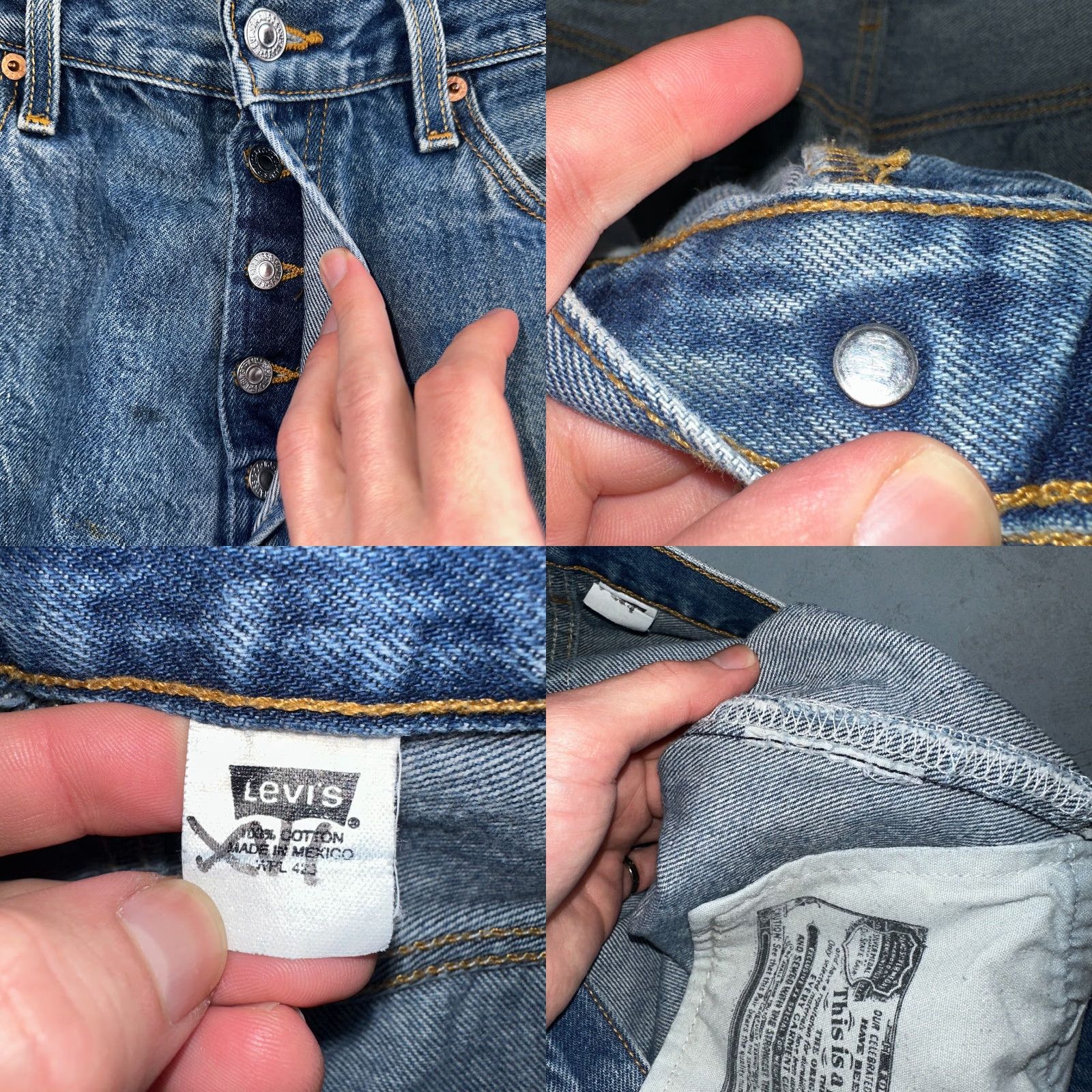 Levi's Levi's 501 Vintage Y2K XX Straight Leg Jeans 501 90s Blue Med Wash 35x33 35x29 Act 33x29 Size US 35 - 8 Thumbnail