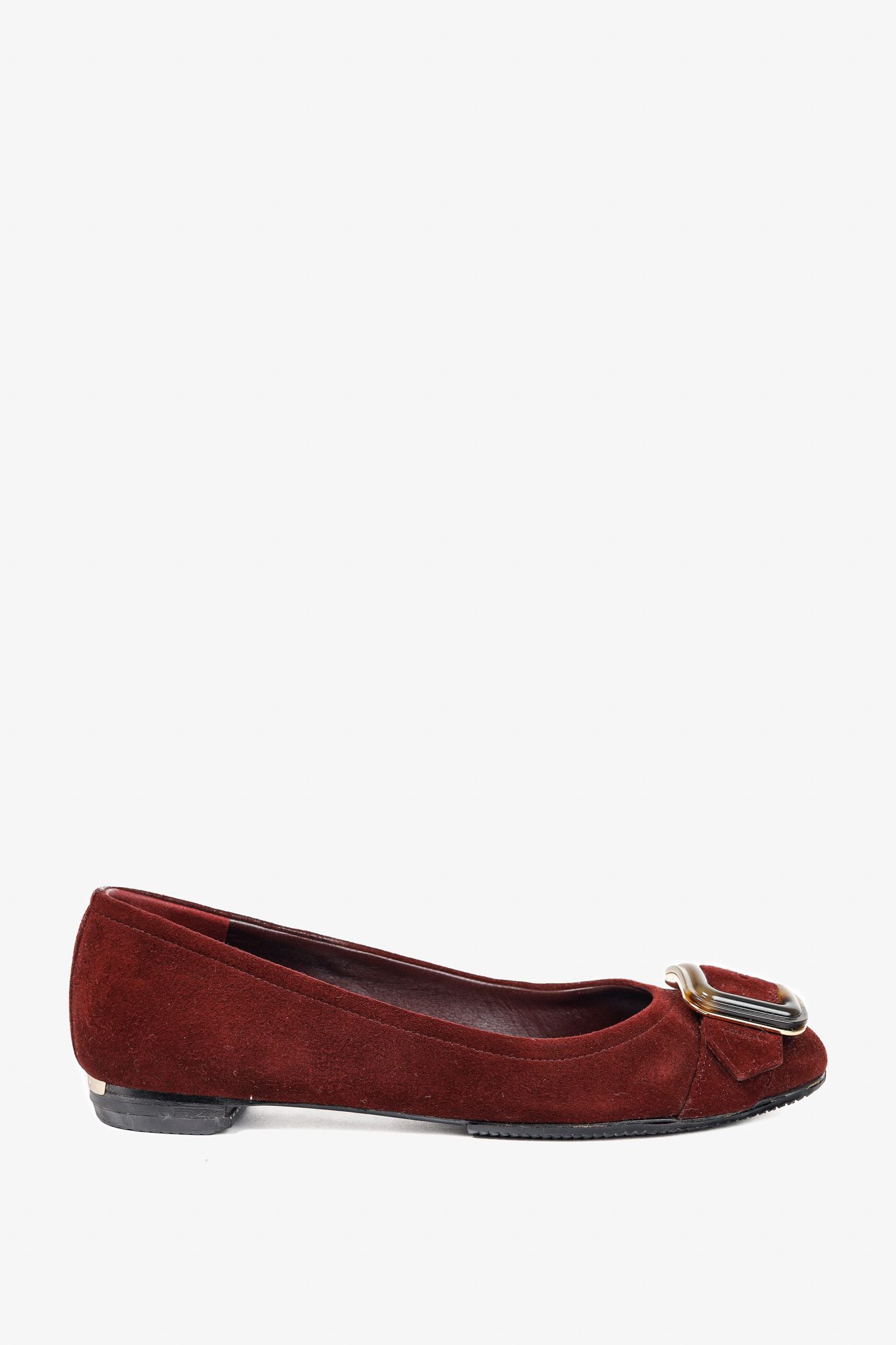 Burberry Burberry Leygreen Suede Trench Buckle Ballerina Flats Size US 5.5 / IT 35.5 - 2 Thumbnail