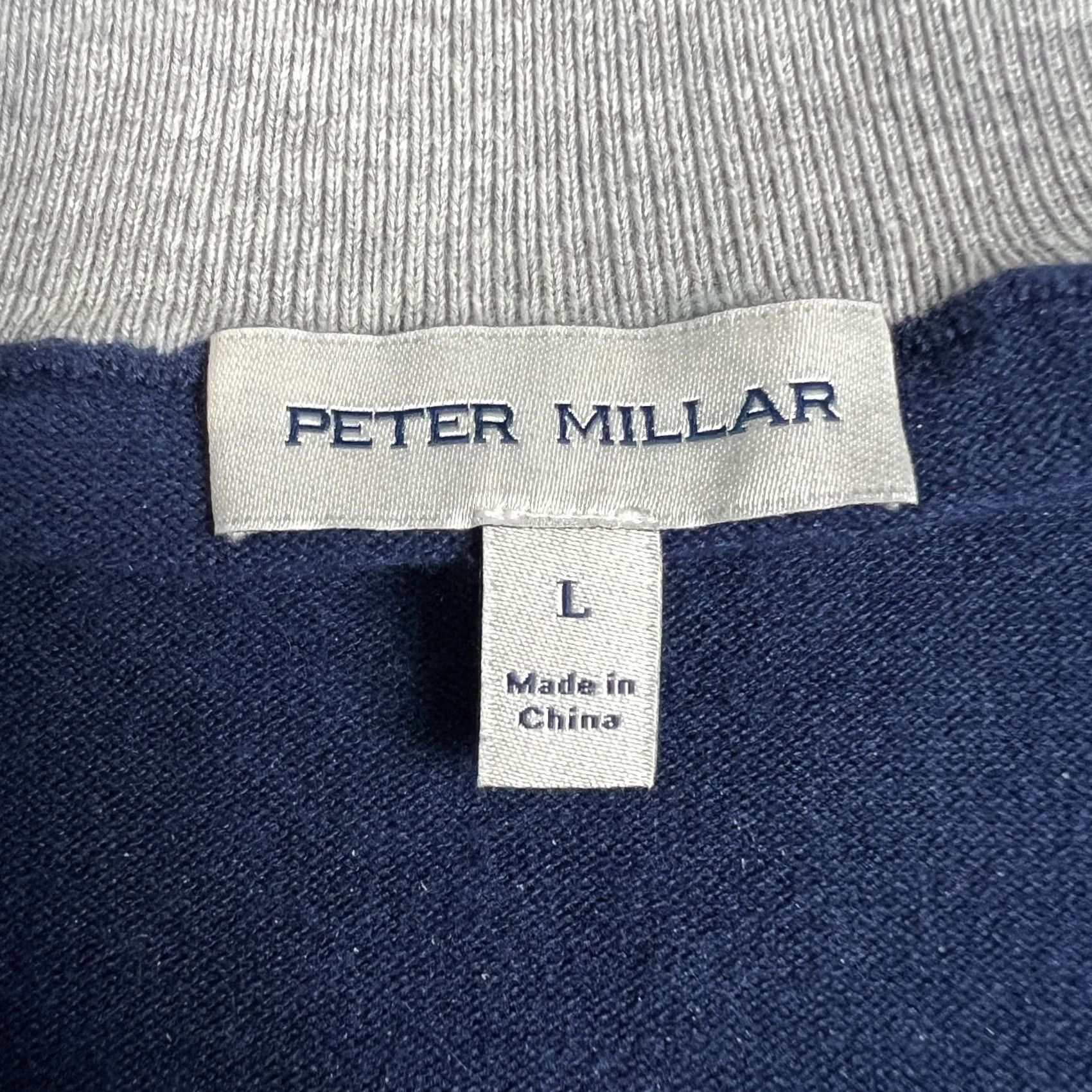 Peter Millar Peter Millar Golf Crest Quarter Zip Sweater Knit Pullover Large Mens Blue Size US L / EU 52-54 / 3 - 3 Thumbnail