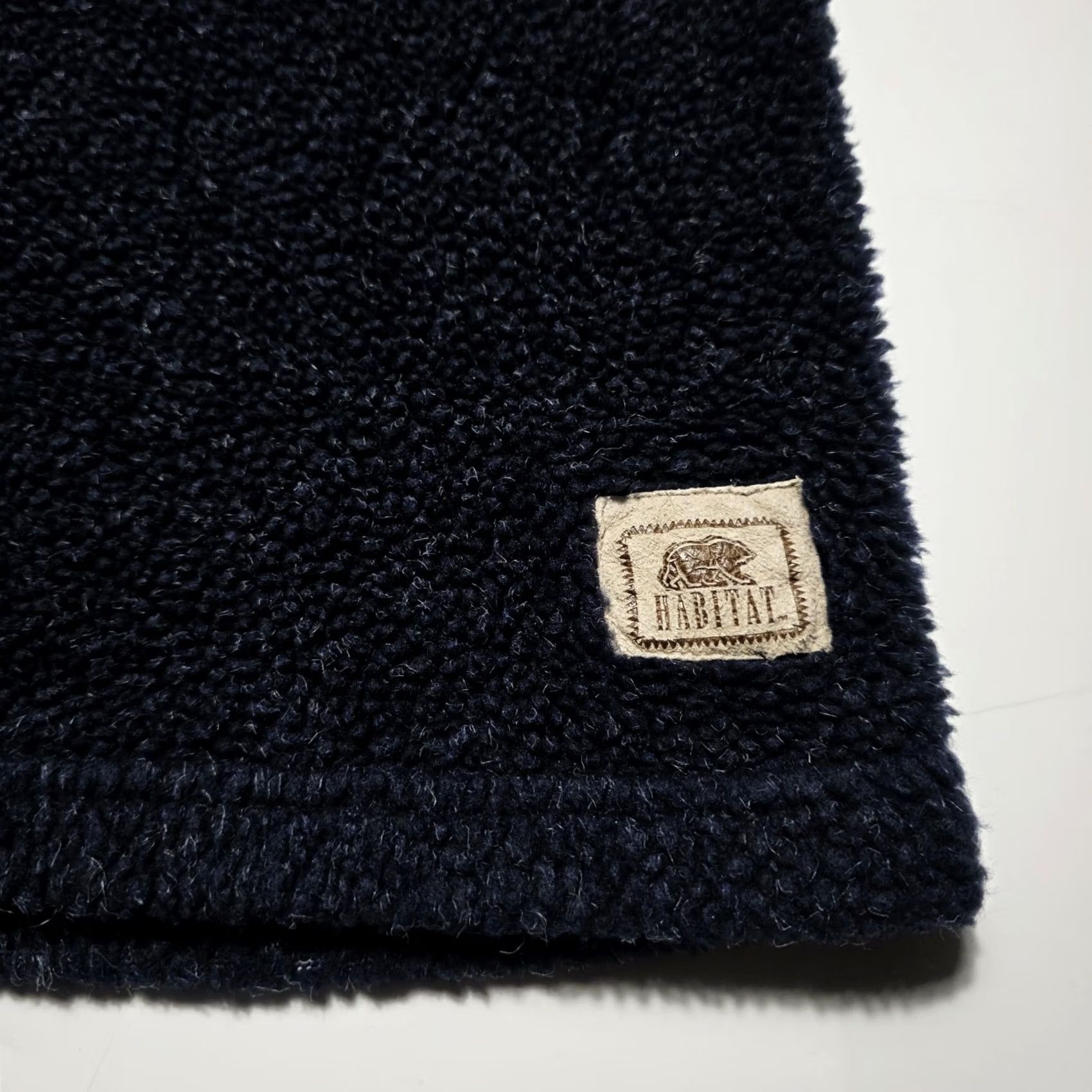 Habitat VINTAGE Habitat Blue Pullover Teddy Fleece Sweater Howling Wolf Medium 90's Men Sweater Pullover Classic Warm Blue Wolf 90s Mens Size US M / EU 48-50 / 2 - 8 Thumbnail