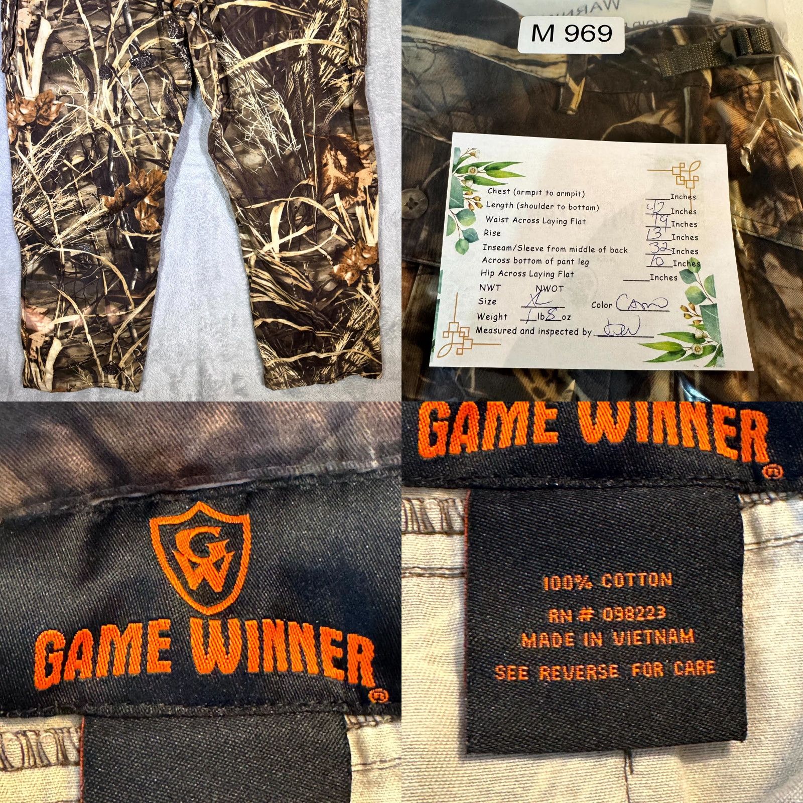 Realtree Game Winner Cargo Pants Men’s XL Realtree Camo 100% Cotton Hunting Straight Pants Size US 36 / EU 52 - 8 Thumbnail