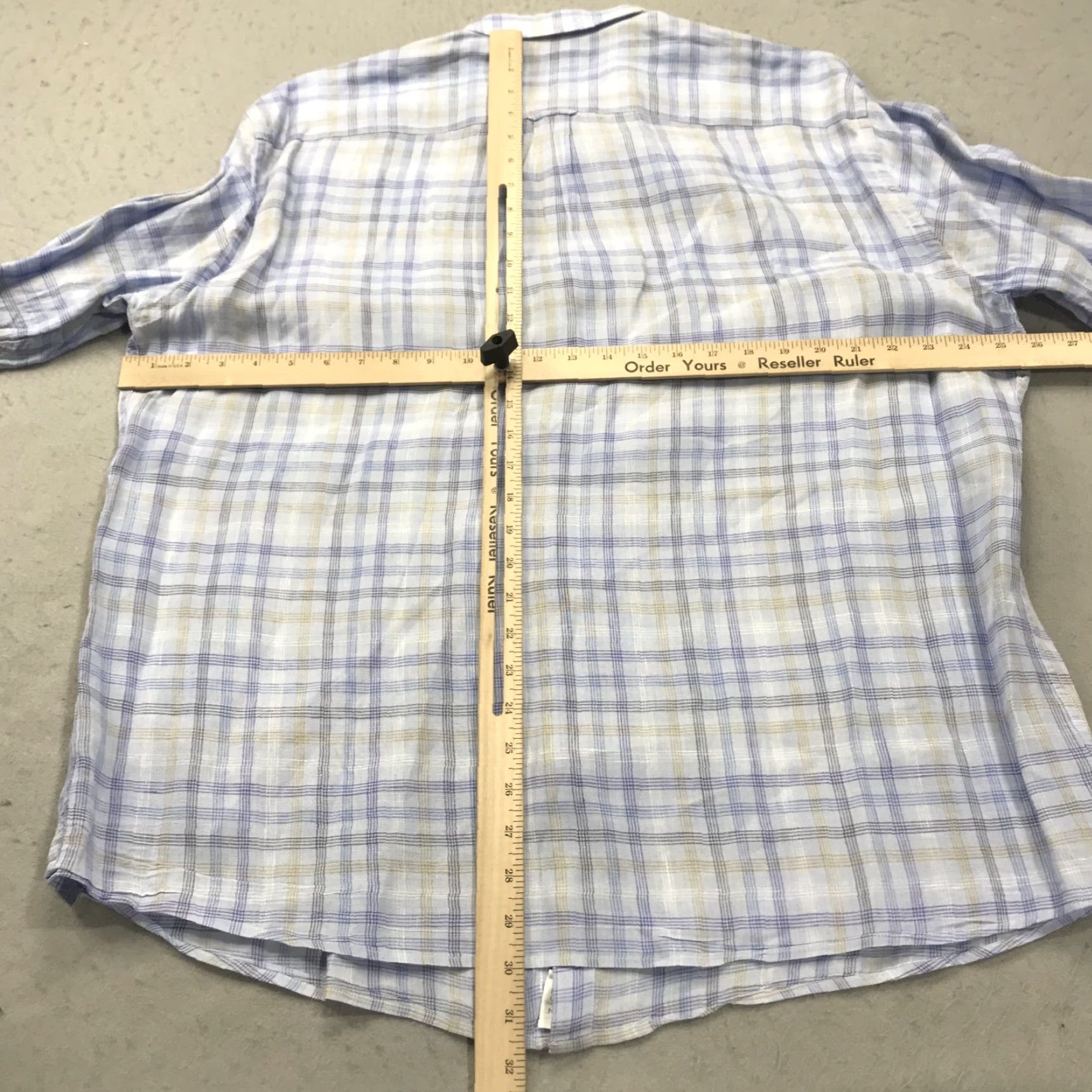 Peter Millar Peter Millar Shirt Mens XL Blue Check 100% Linen Beachwood Sport Casual Button-Up Short Description: None Size US XL / EU 56 / 4 - 7 Thumbnail