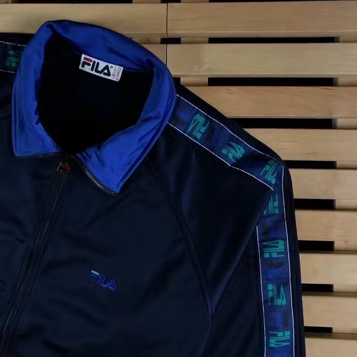 Fila × Vintage Mens Bomber Jacket Fila Lampasy Vintage Size 50 L/XL Size US L / EU 52-54 / 3 - 2 Thumbnail