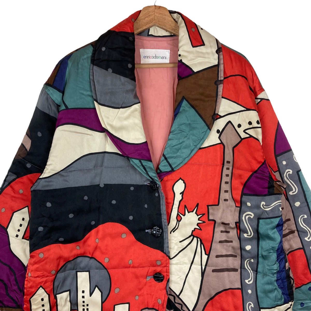 Vintage Vintage enricodomani Art Design Flat Button Jacket Size US L / EU 52-54 / 3 - 2 Thumbnail