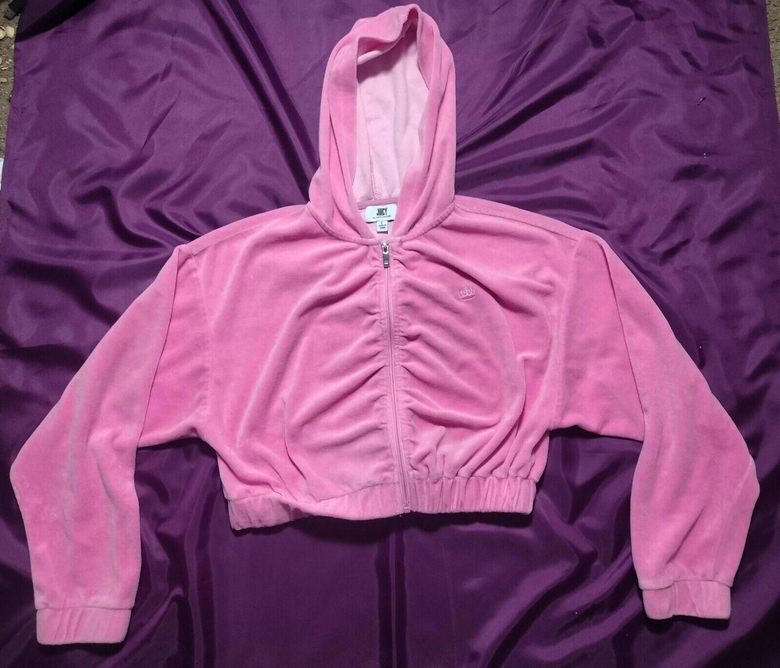 Juicy Couture Jeans Juicy by Juicy Couture Pink Crop Full Zip Hoodie Size Large Size L / US 10 / IT 46 - 1 Thumbnail