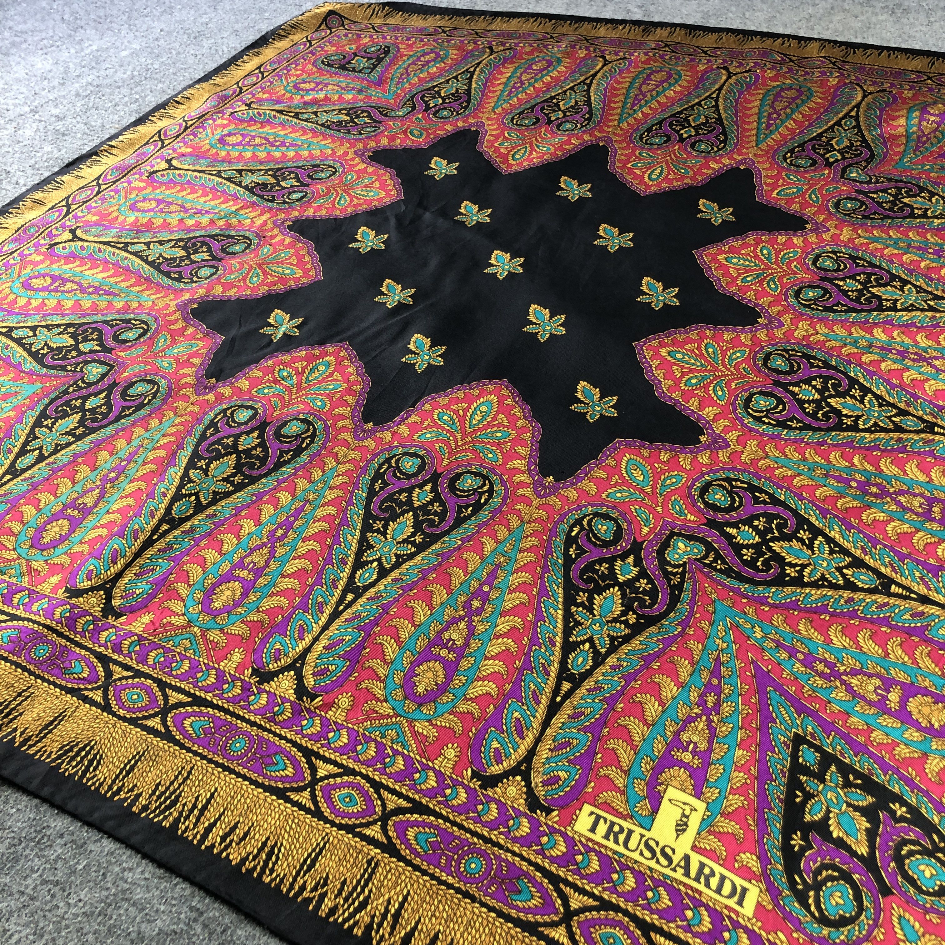 Trussardi Vintage Trussardi Paisley Silk Scarf M1263 Size ONE SIZE - 3 Thumbnail