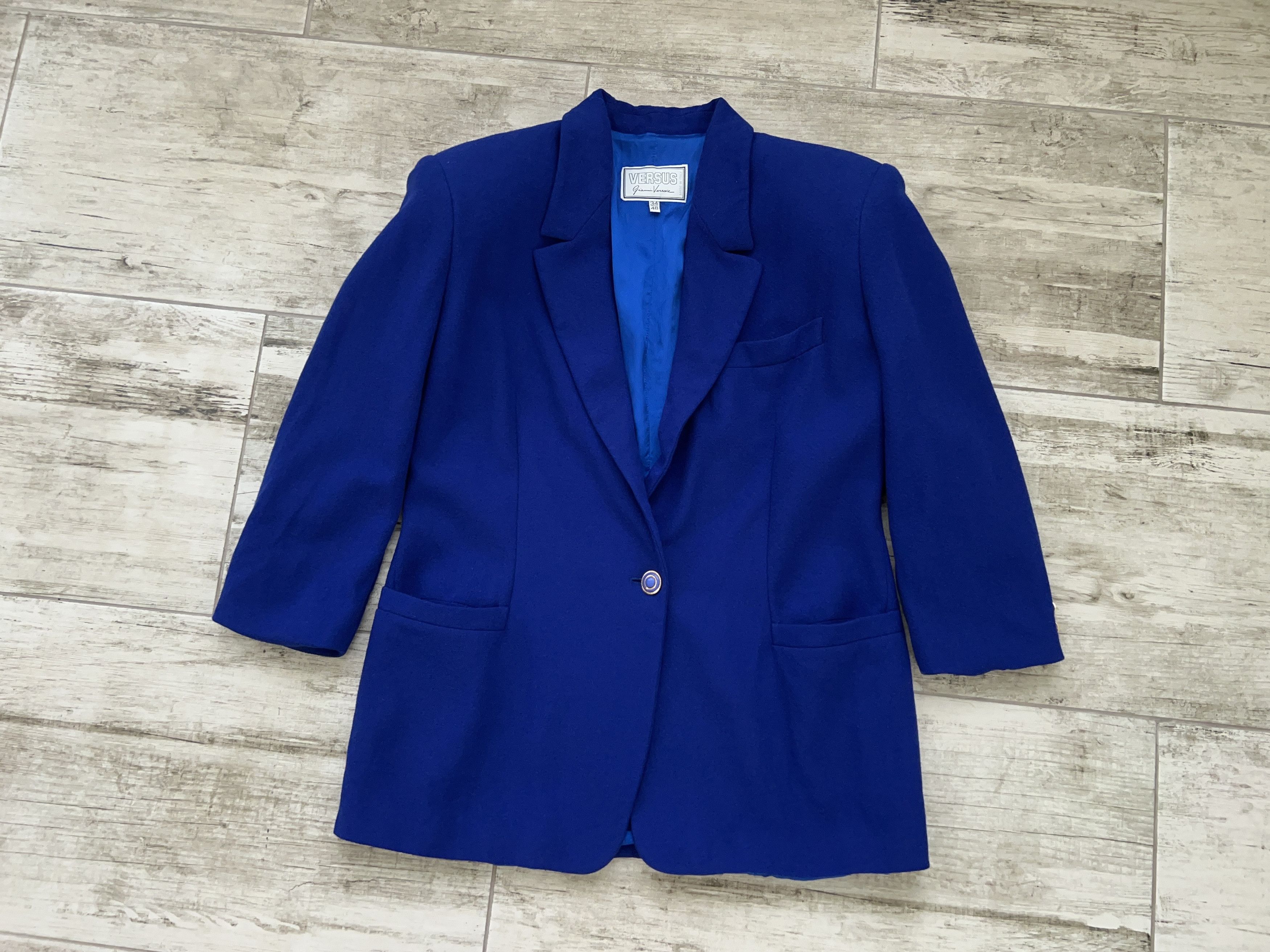 Versace × Versus Versace × Vintage Womens Versus Gianni Versace Wool Blazer Jacket Size 34 / 48 Size XL / US 12-14 / IT 48-50 - 2 Thumbnail