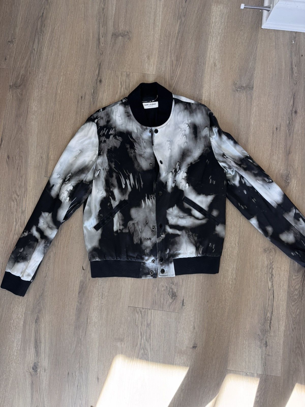 Saint Laurent Paris Splash ink tie dye silk jacket