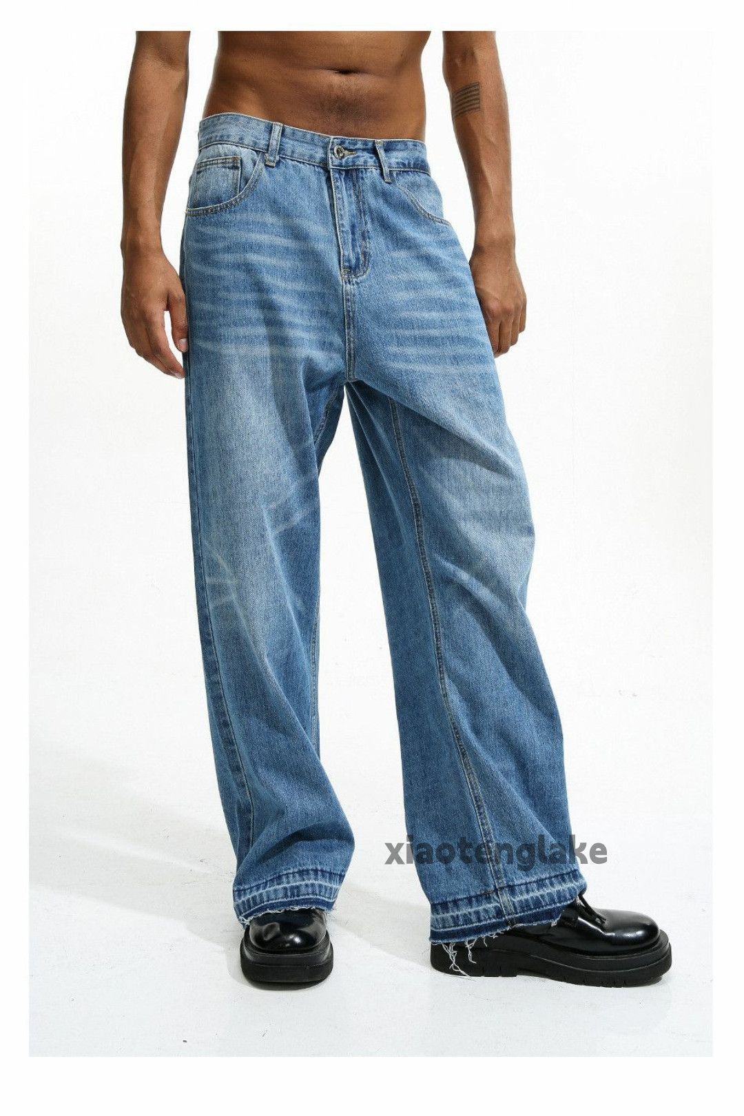 Jean × Vintage washed faded cleanfit yuppie loose baggy flared jeans Size US 30 / EU 46 - 1 Thumbnail