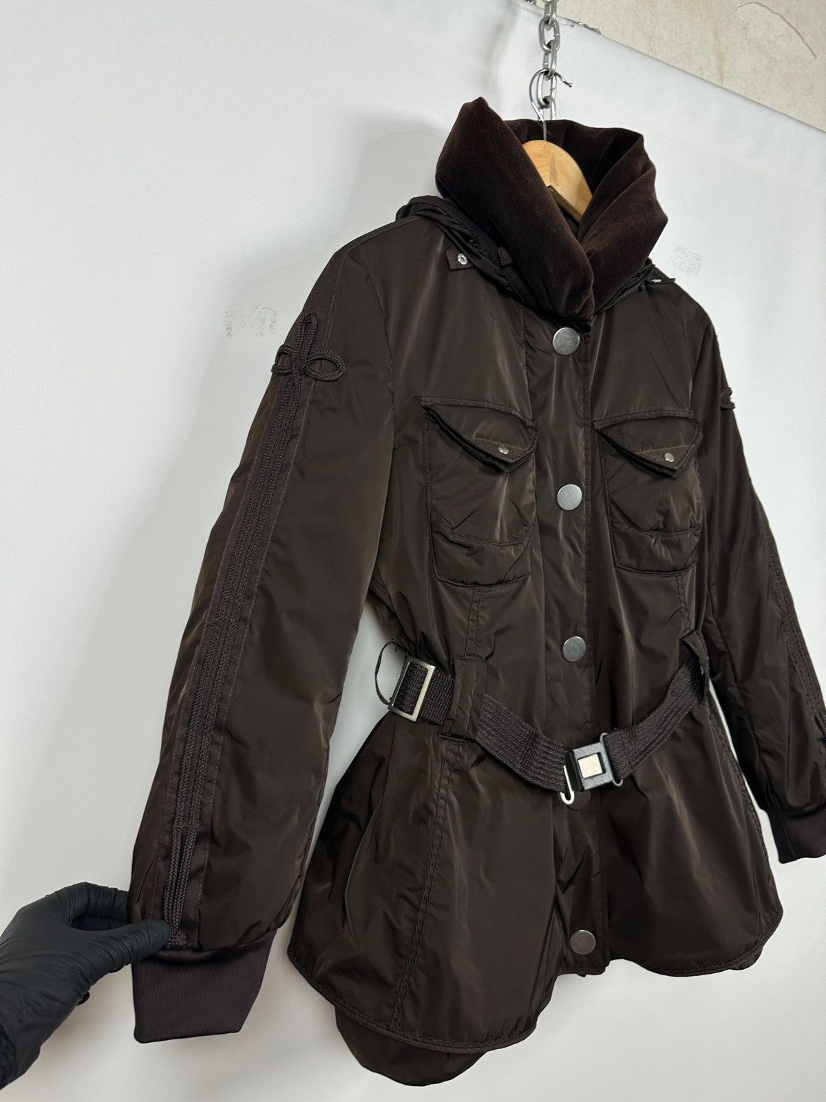 Marithe + Francois Girbaud Marithé+François Girbaud Brown Hooded Down Puffer Jacket Size M / US 6-8 / IT 42-44 - 4 Thumbnail