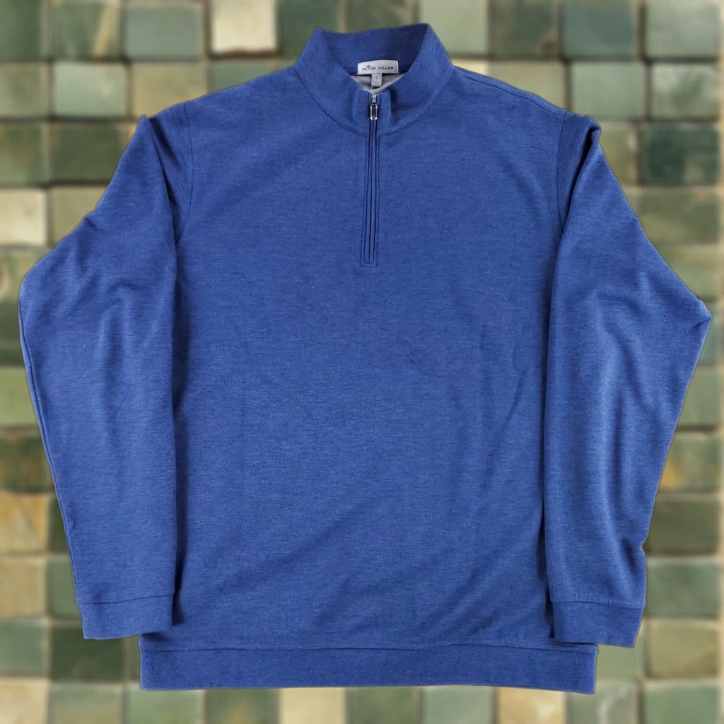 Peter Millar Peter Millar Crown Comfort 1/4 Zip Pullover Long Sleeve Golf Mens L Blue Size US L / EU 52-54 / 3 - 1 Thumbnail