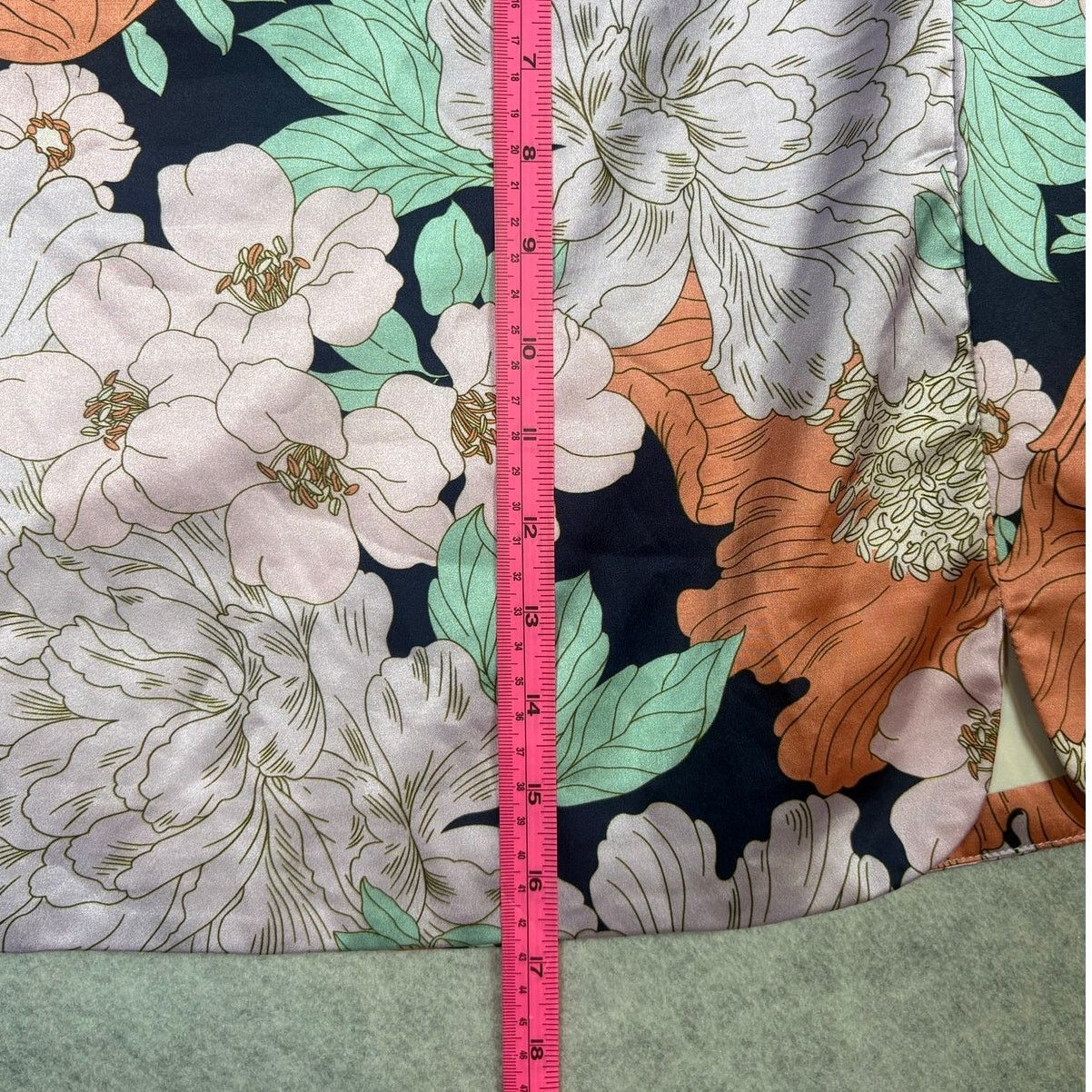 Lulus Lulus Floral Mini Skirt Pink Orange Blue Side Slit #0524 Size 30" / US 8 / IT 44 - 6 Thumbnail