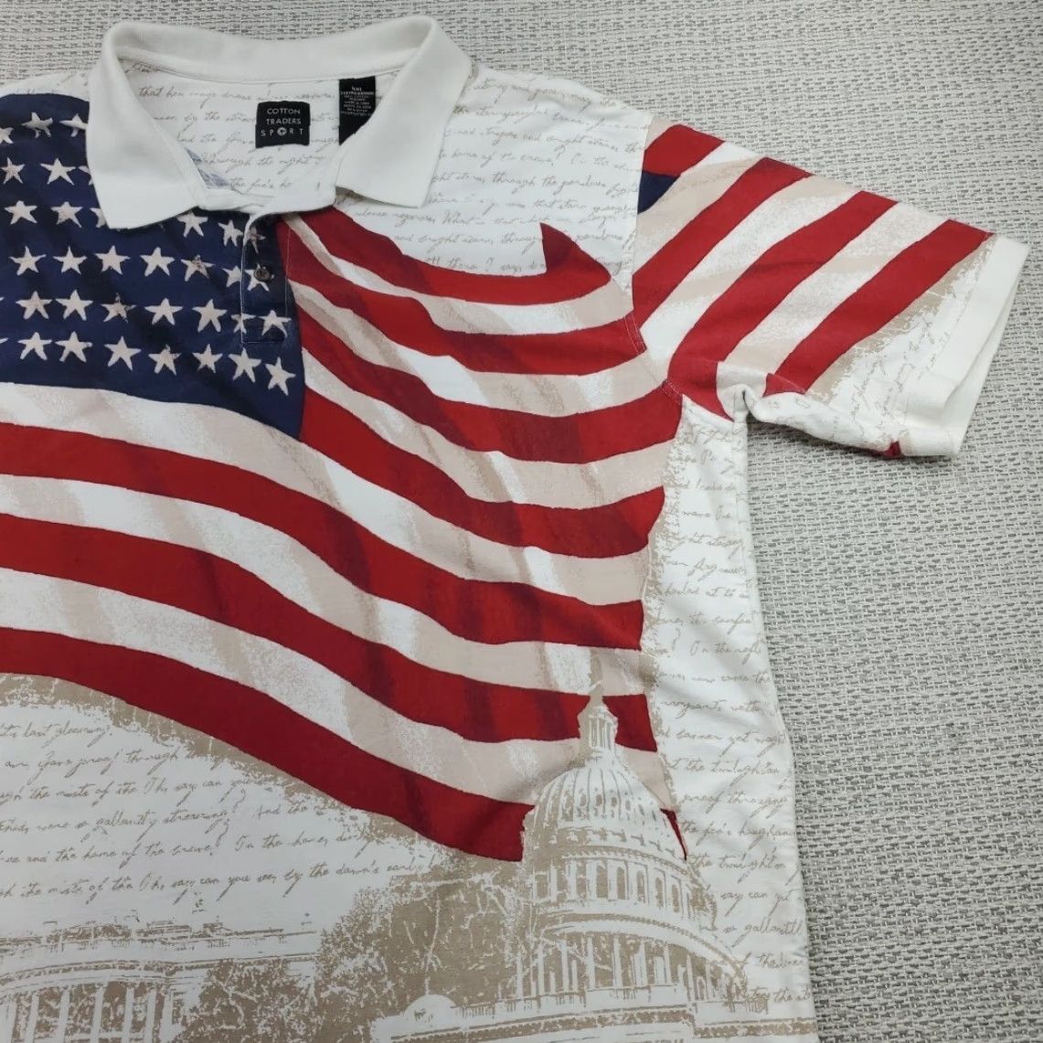 Cotton Traders Cotton Traders Sport Polo Shirt Mens 2XL USA Flag Short Sleeve Stars Stripes Multicolor Size US XXL / EU 58 / 5 - 2 Thumbnail