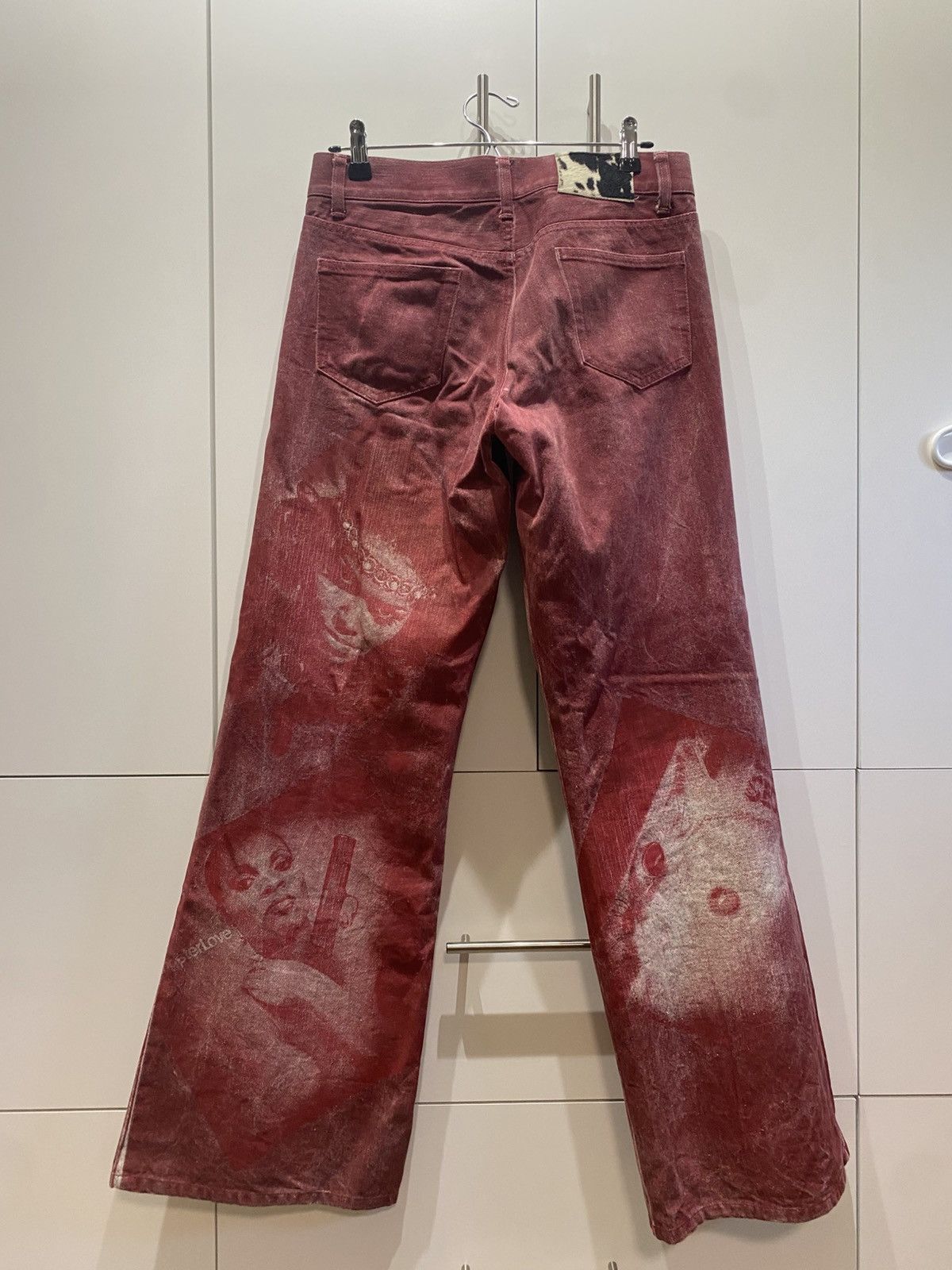 5351 POUR LES HOMMES 5351 Pour Les Hommes “Black Sugar” Red, Printed Denim Size US 31 - 6 Thumbnail