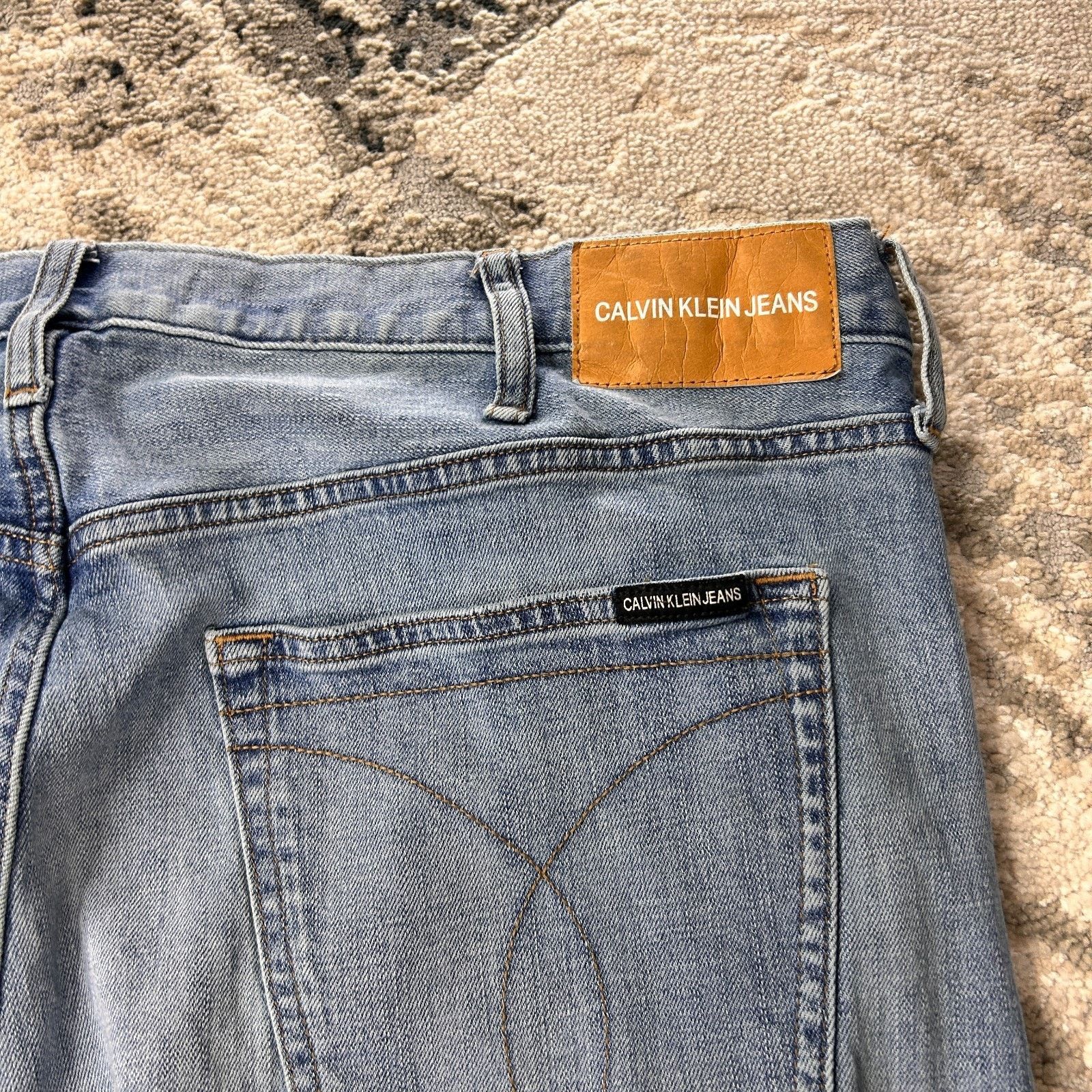 Calvin Klein Calvin Klein Straight Jeans Mens 40x32 Blue Denim Cotton Size US 40 / EU 56 - 4 Thumbnail