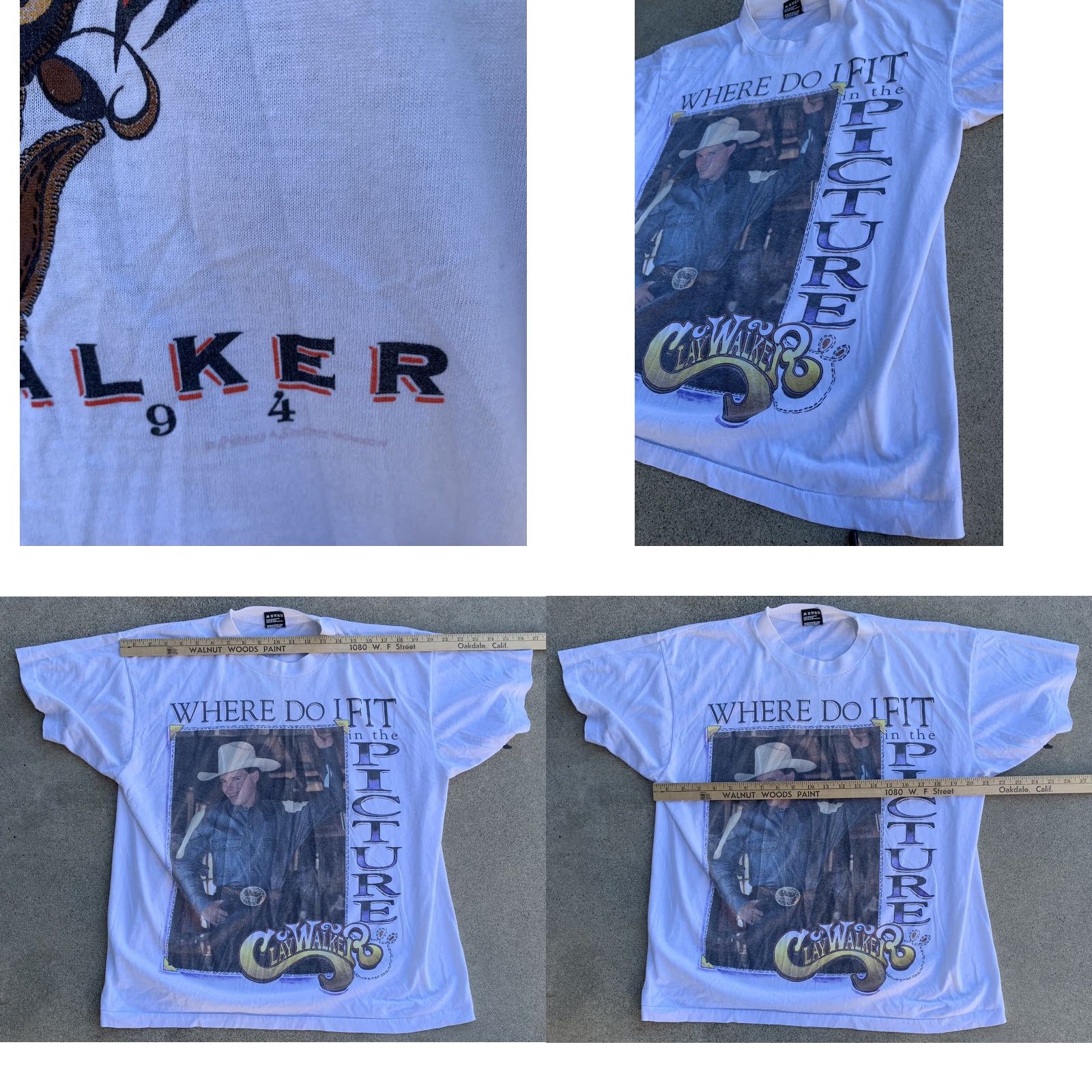 Fruit Of The Loom VINTAGE Clay Walker where do I fit in the picture tour 1994 band concert tee XL Size US XL / EU 56 / 4 - 8 Thumbnail