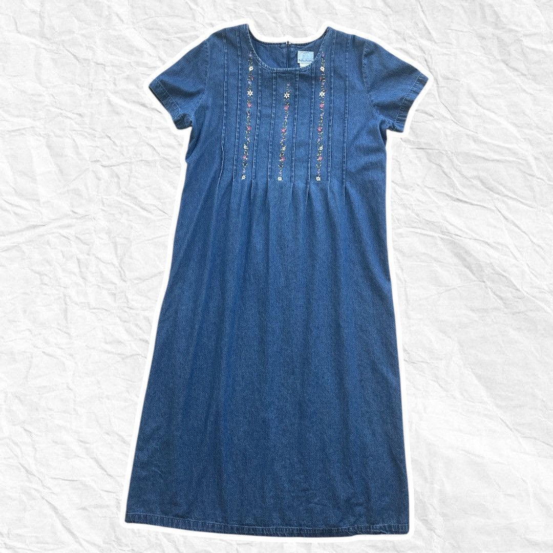 Vintage Bobbie Brooks Vintage Large Denim Dress Size L / US 10 / IT 46 - 1 Thumbnail