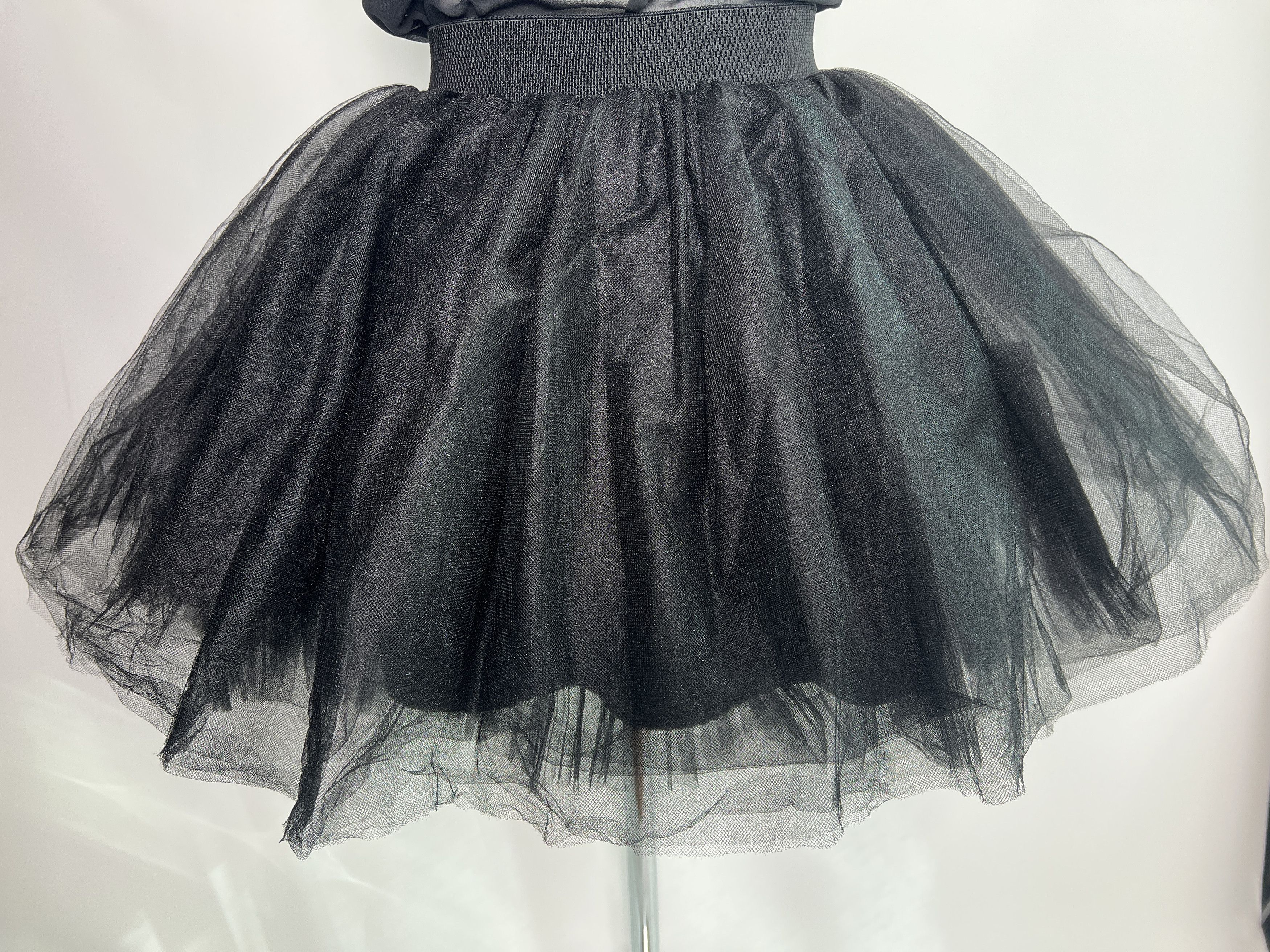 Handmade Tulle skirt, fluffy tutu, black Size 22" - 6 Thumbnail