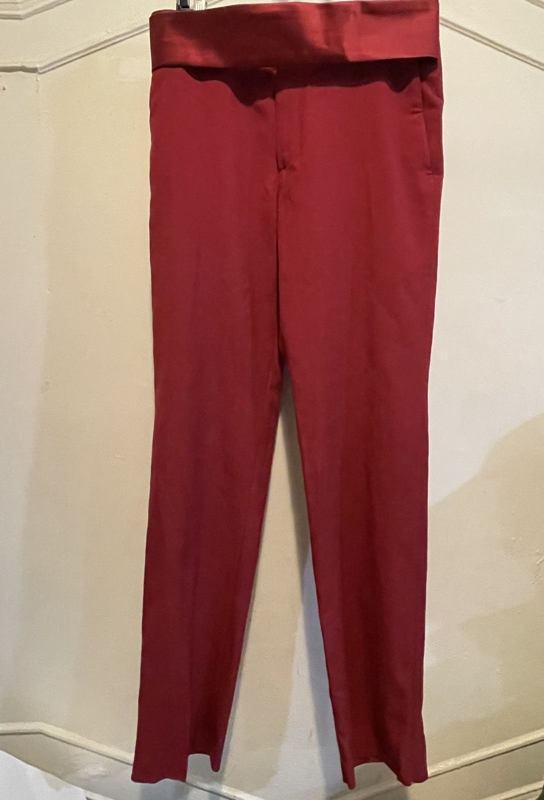 Helmut Lang HELMUT LANG Mens Red Wool Cummerbund Trouser Pant $530 Size US 34 / EU 50 - 1 Thumbnail