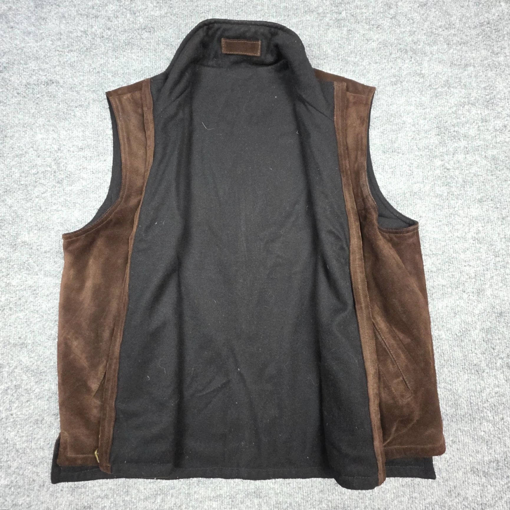 Vintage Mark Shale Vest Men's M Reversible Leather Wool Cashmere Full Zip Stand-Up Collar Brown Black Size US M / EU 48-50 / 2 - 4 Thumbnail