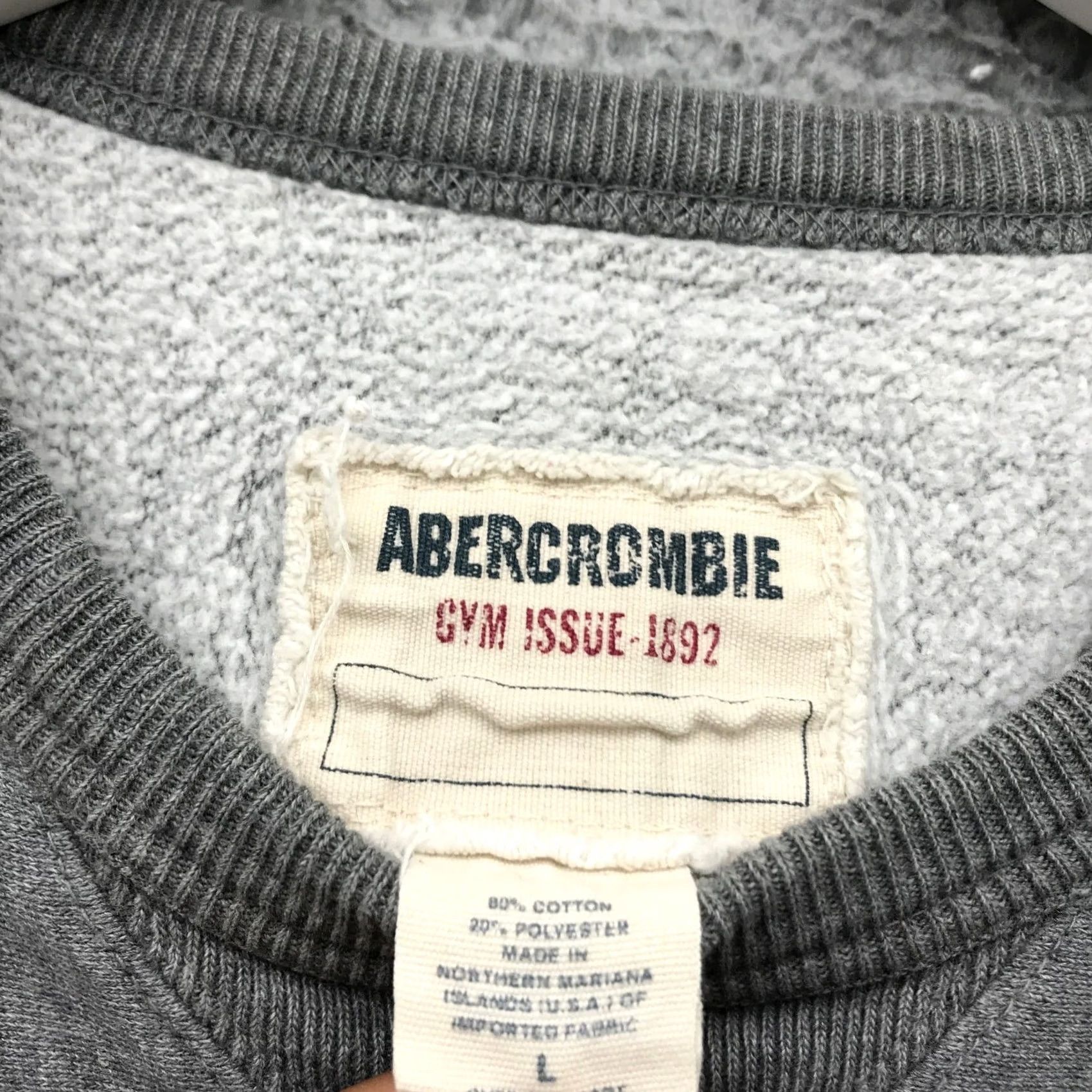 Abercrombie & Fitch VINTAGE Abercrombie & Fitch Sweatshirt Gym Issue 1892 Mens Large Graphic Gray Crew Neck Pullover All Seasons 90s 80s Retro Size US L / EU 52-54 / 3 - 3 Thumbnail