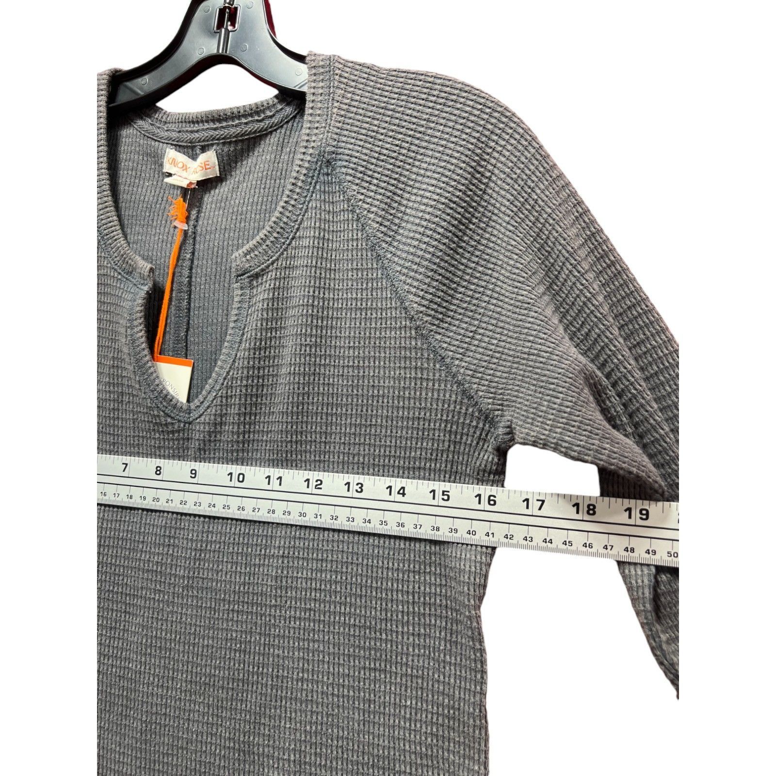 Other Knox Rose - Women's Long Sleeve Notch Neck Thermal Top - Dar Size M / US 6-8 / IT 42-44 - 5 Thumbnail
