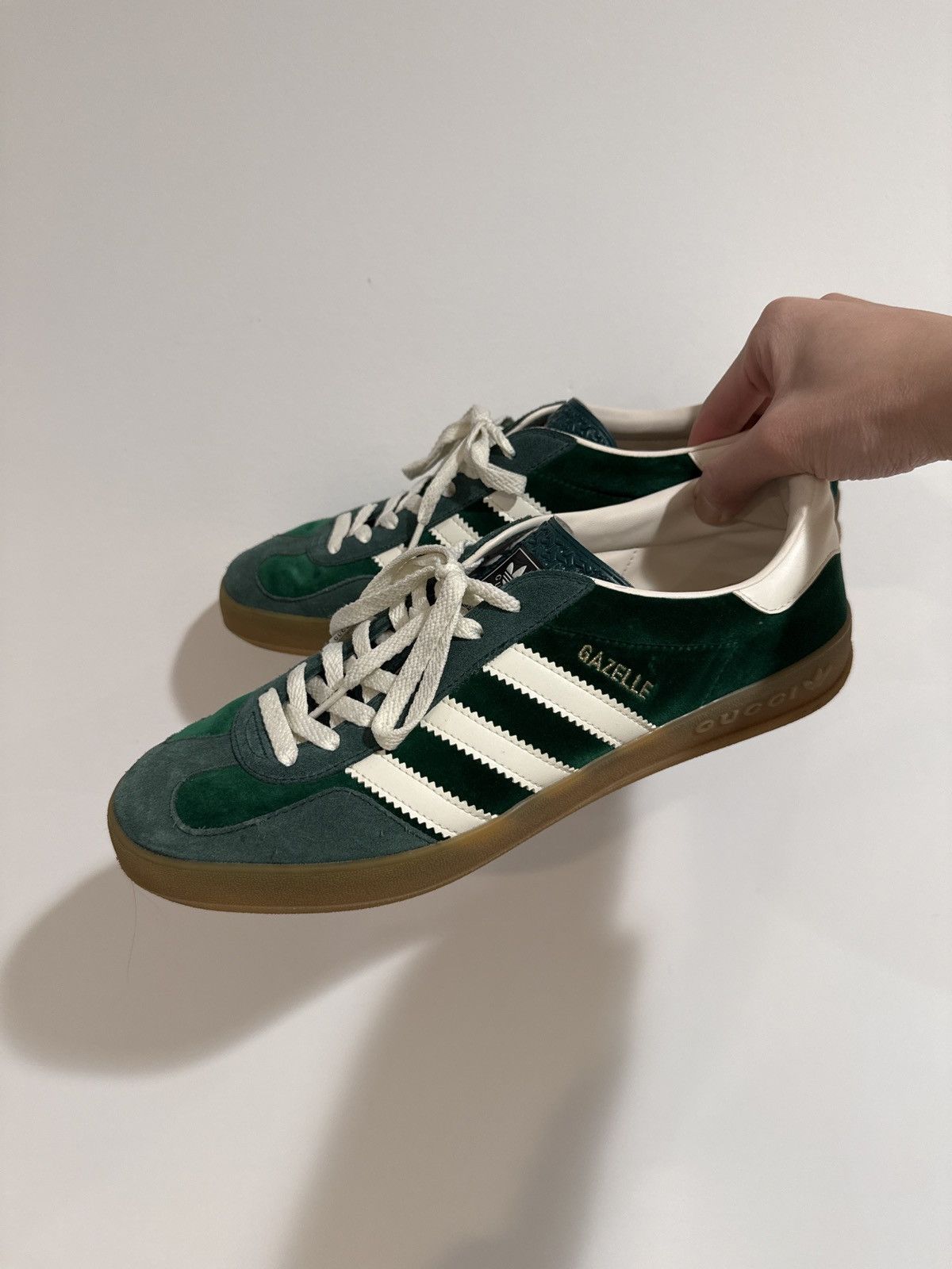 Adidas × Gucci Adidas x Gucci Gazelle Green Suede Sneakers Size US 9.5 / EU 42-43 - 5 Thumbnail