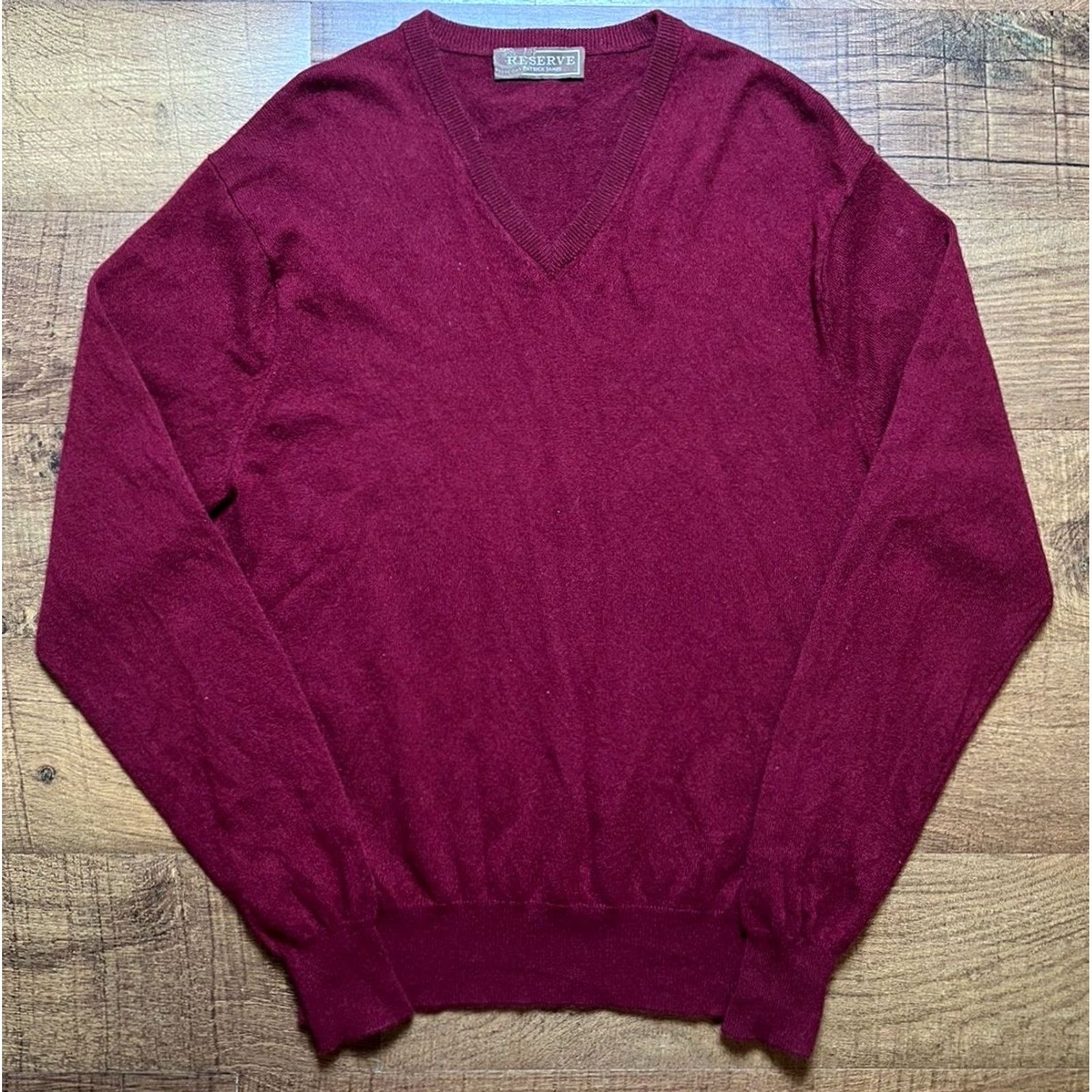 Vintage Patrick James Reserve Mens Sweater Burgundy Red V-Neck 100% Cashmere Medium Knit Pullover Size US M / EU 48-50 / 2 - 2 Thumbnail