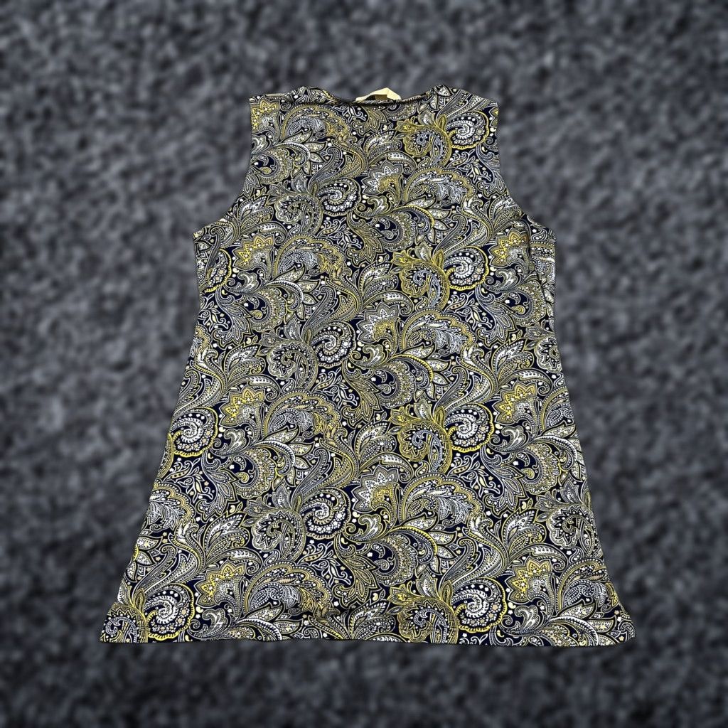 Vintage MICHAEL MICHAEL KORS Shirt Womens S Blue Paisley Sleeveless V-Neck Blouse Top Size S / US 4 / IT 40 - 1 Thumbnail