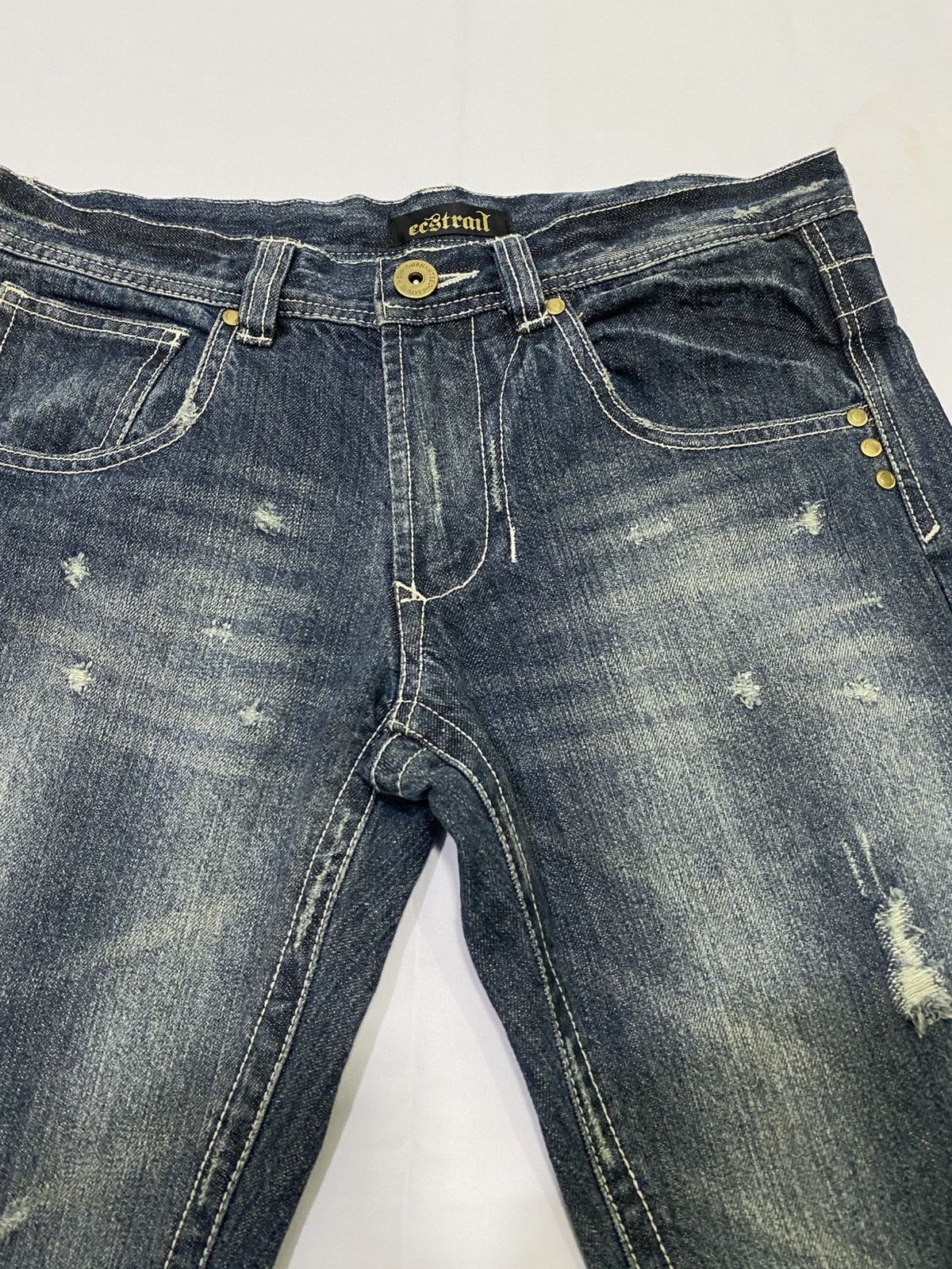 Japanese Brand Tornado mart x Ecstrail flare distressed jeans Size US 32 / EU 48 - 8 Thumbnail