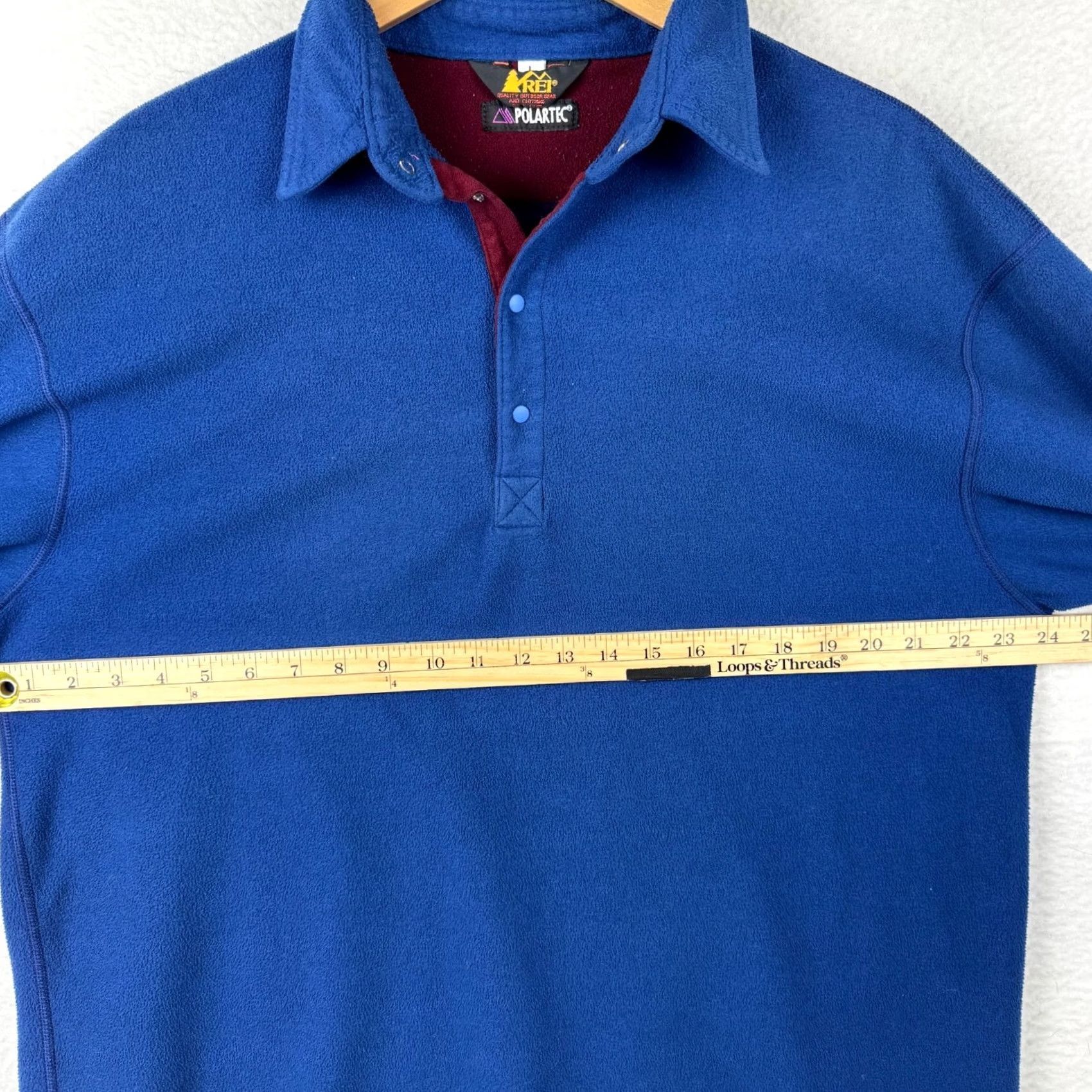 Vintage VINTAGE REI Sweater Pullover 90s Fleece Polartec Mock Neck Long Sleeve Blue Mens L 1/4 Snap Button GORP Size US L / EU 52-54 / 3 - 6 Thumbnail