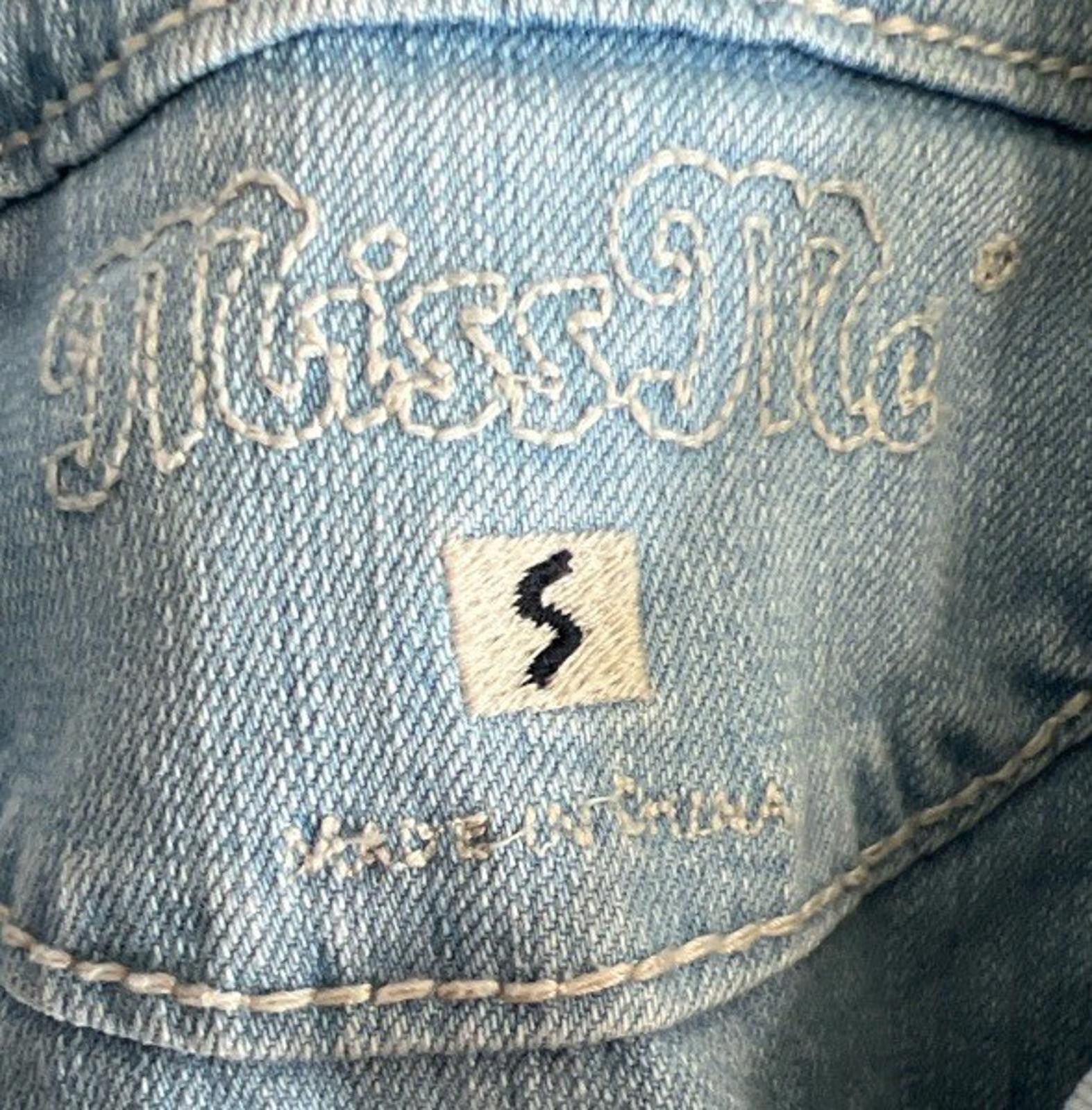 Designer Miss Me Denim Jacket Blue Jean Girls Small Lace Bling Size S / US 4 / IT 40 - 4 Thumbnail