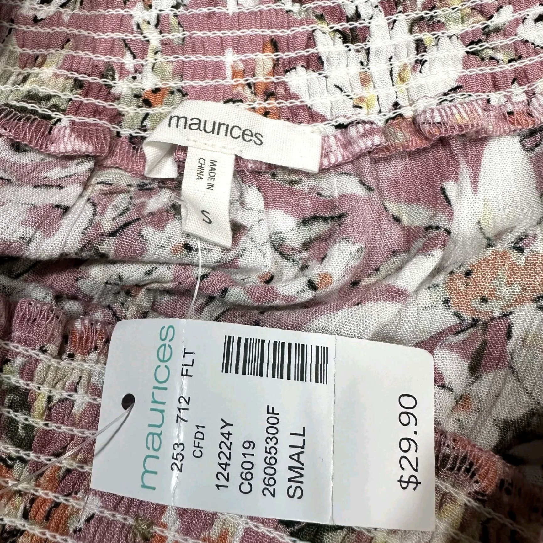 Vintage Maurices Blouse Shirt Off the Shoulder Pink Floral Short Sleeve Ruffle S NWT Women Tops Size S / US 4 / IT 40 - 4 Thumbnail