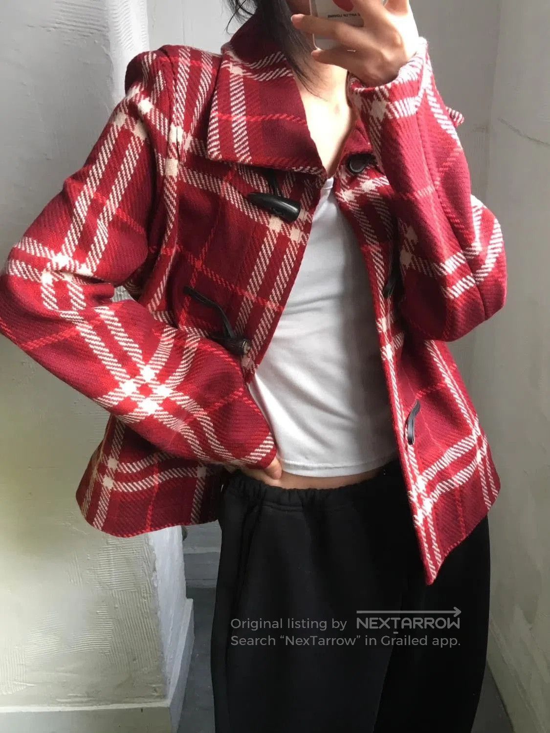Burberry Burberry Vintage Bordeaux Check Wool Coat. Size M / US 6-8 / IT 42-44 - 2 Thumbnail