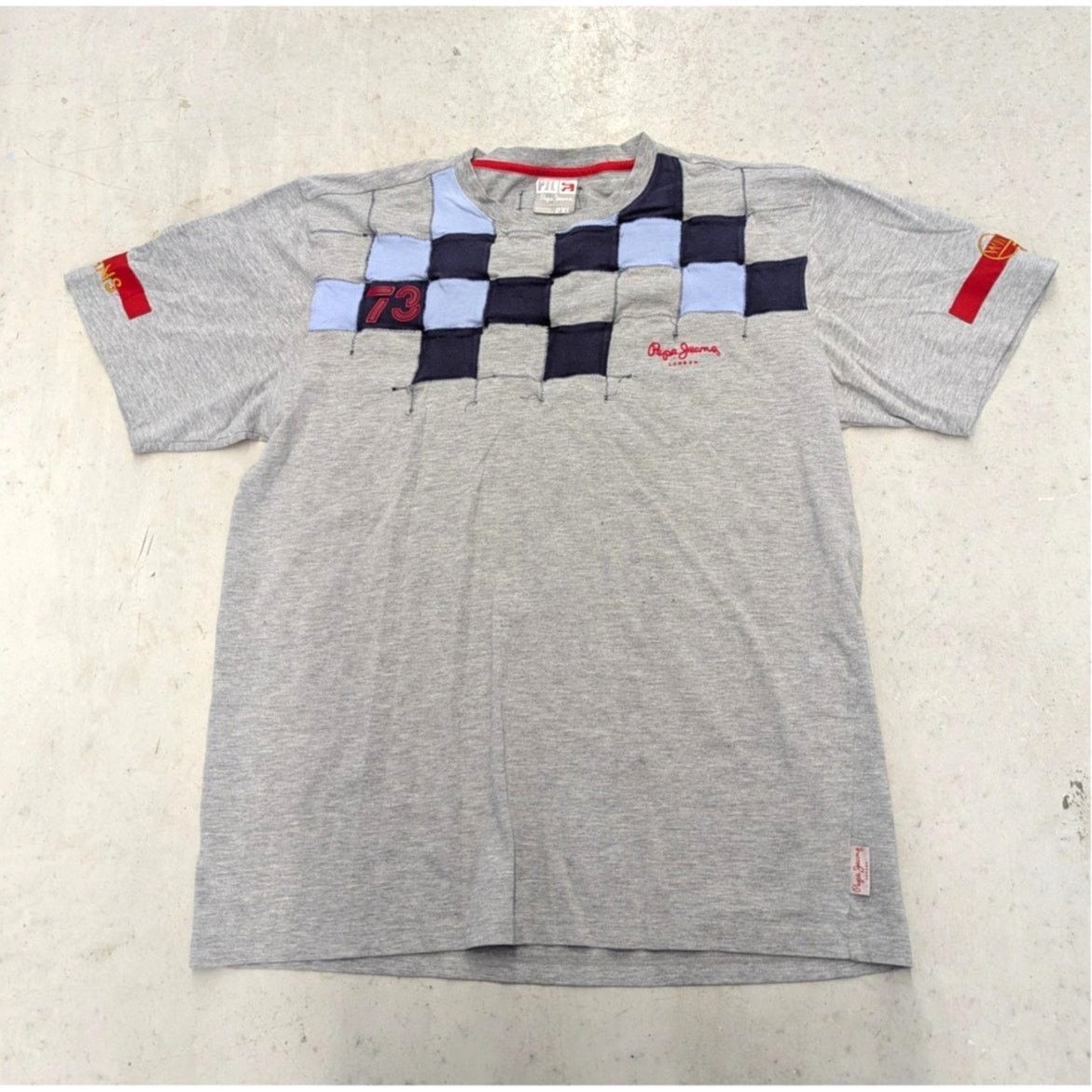 JNCO × Pepe Jeans × Vintage Y2K Pepe Jeans Fading Checker t-shirt Size US XXL / EU 58 / 5 - 1 Thumbnail