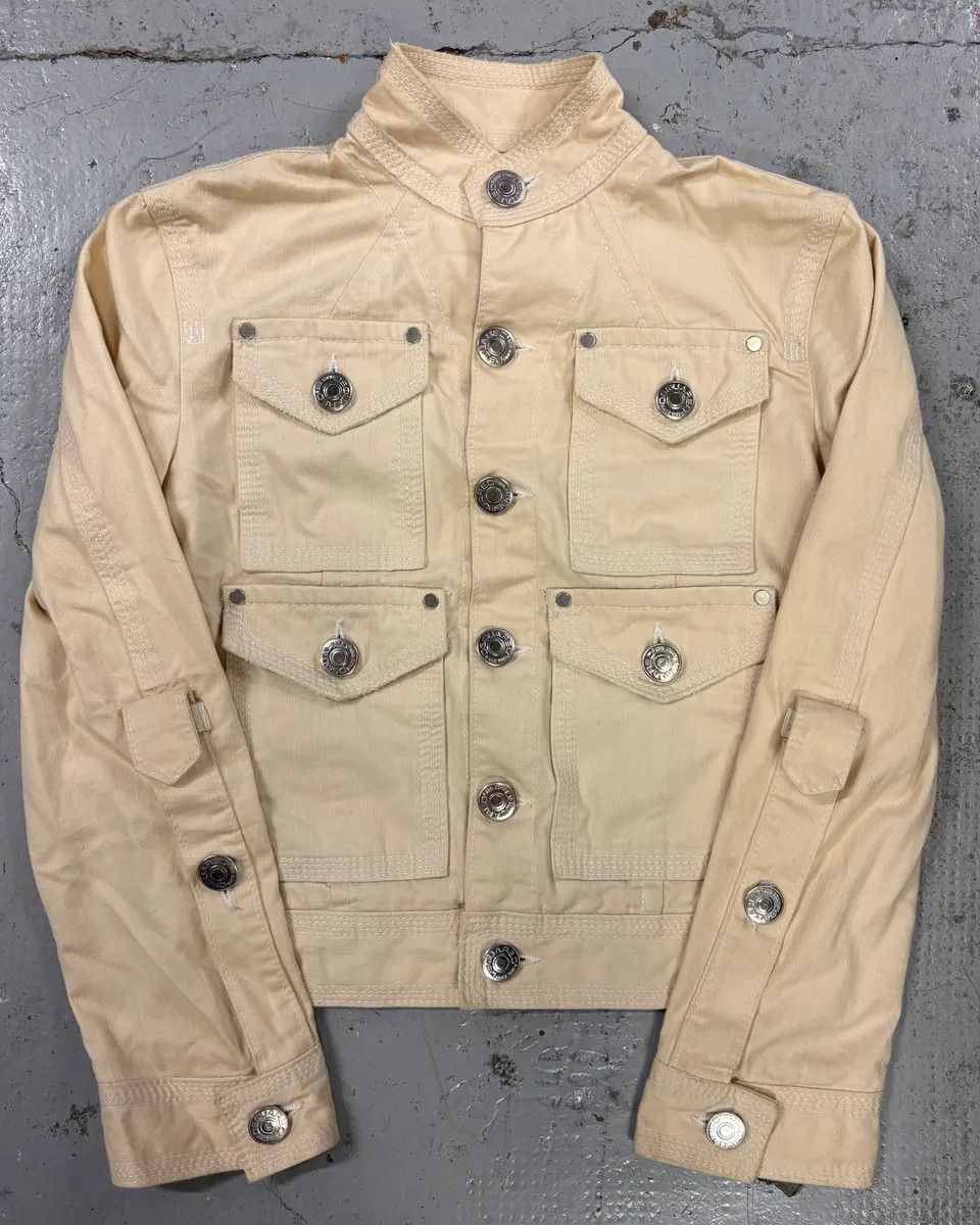 Dsquared2 SS2005 Dsquared2 Cream Cotton Multi-Pocket Cargo Jacket Size US S / EU 44-46 / 1 - 1 Thumbnail